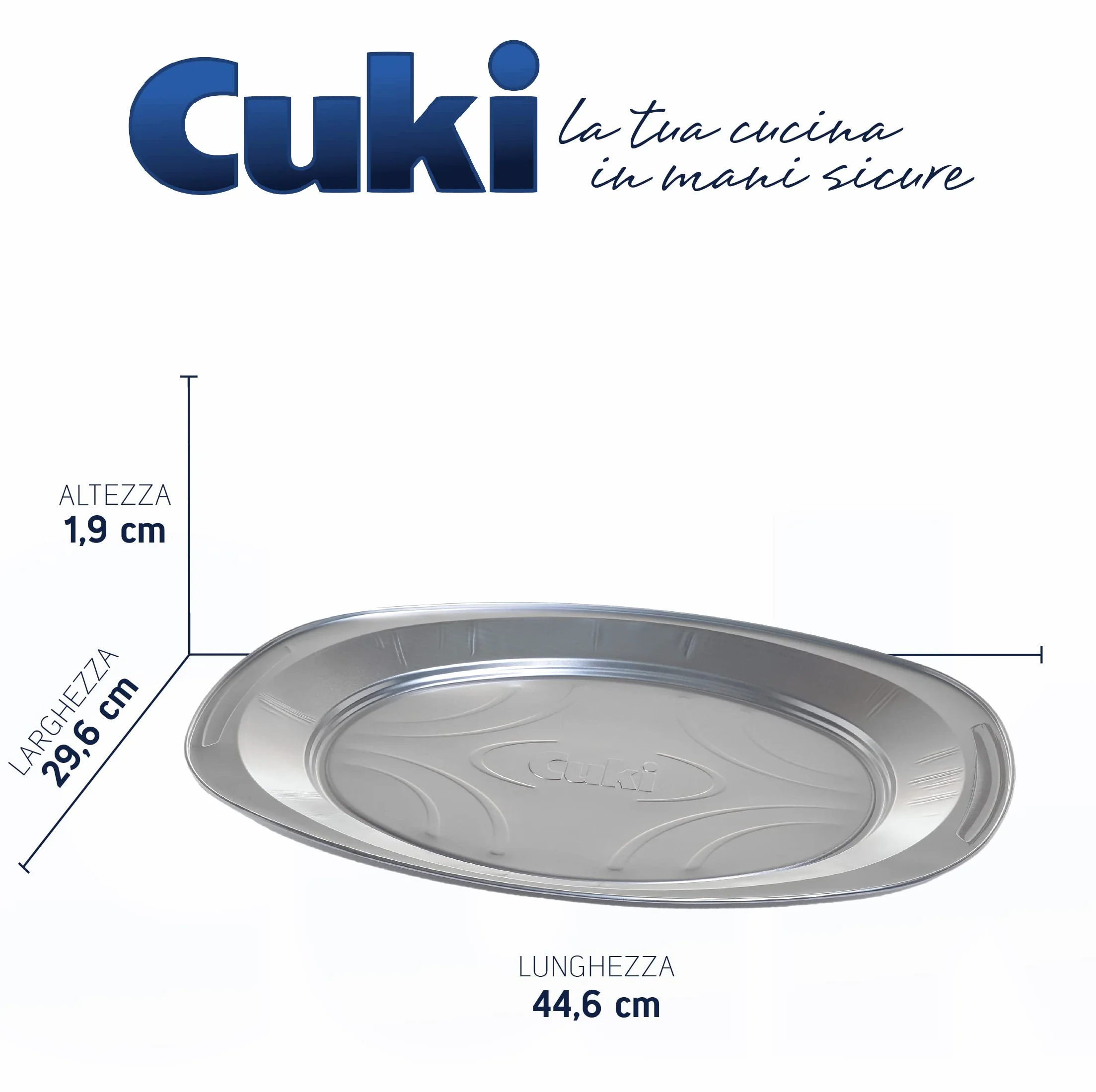 Cuki Vassoi alluminio 12 vaschette con manici Argento