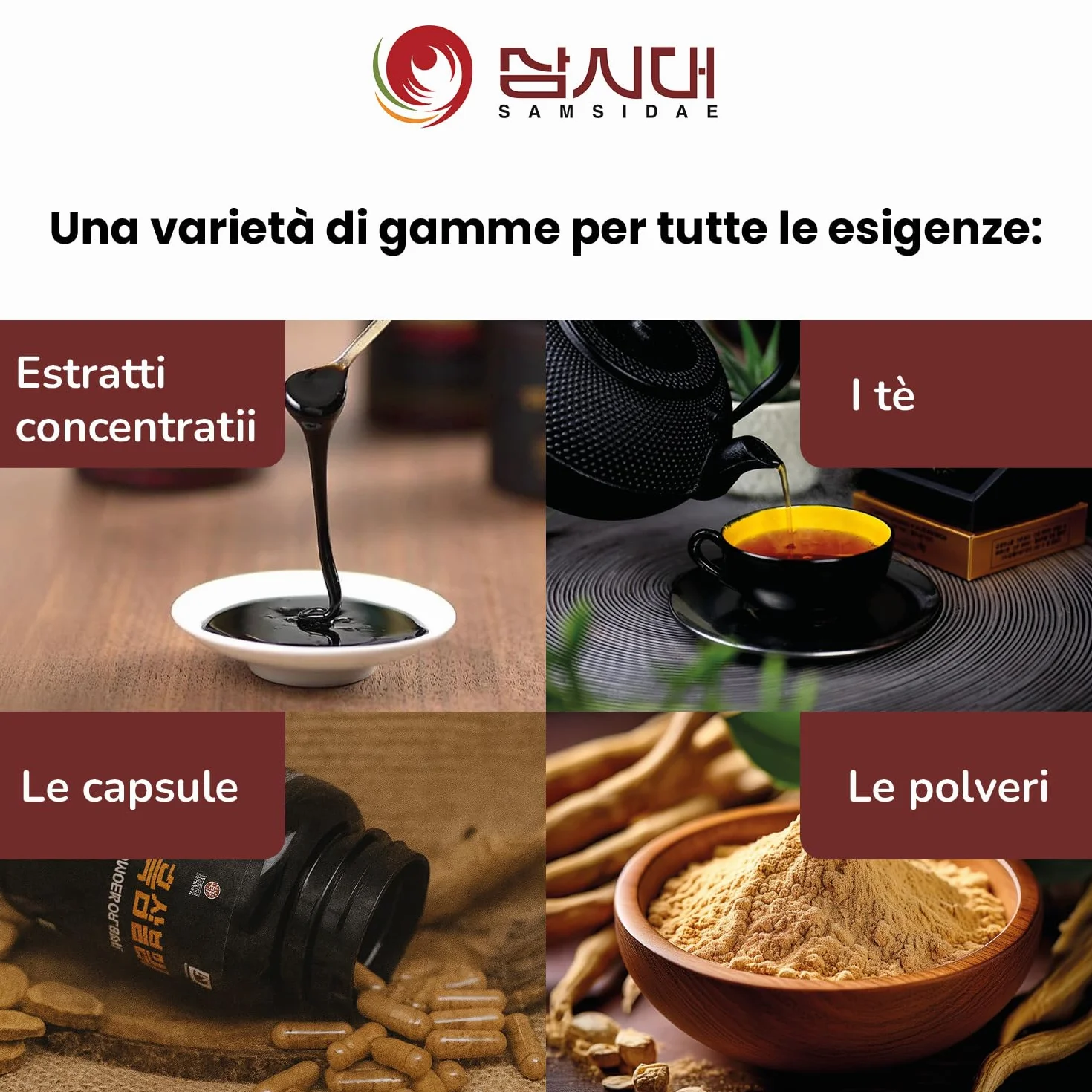 SAMSIDAE Ginseng Rosso Coreano Estratto Gold 50g Massima Concentrazione Ginsenósidi 13 mg/g Radici 6 Anni