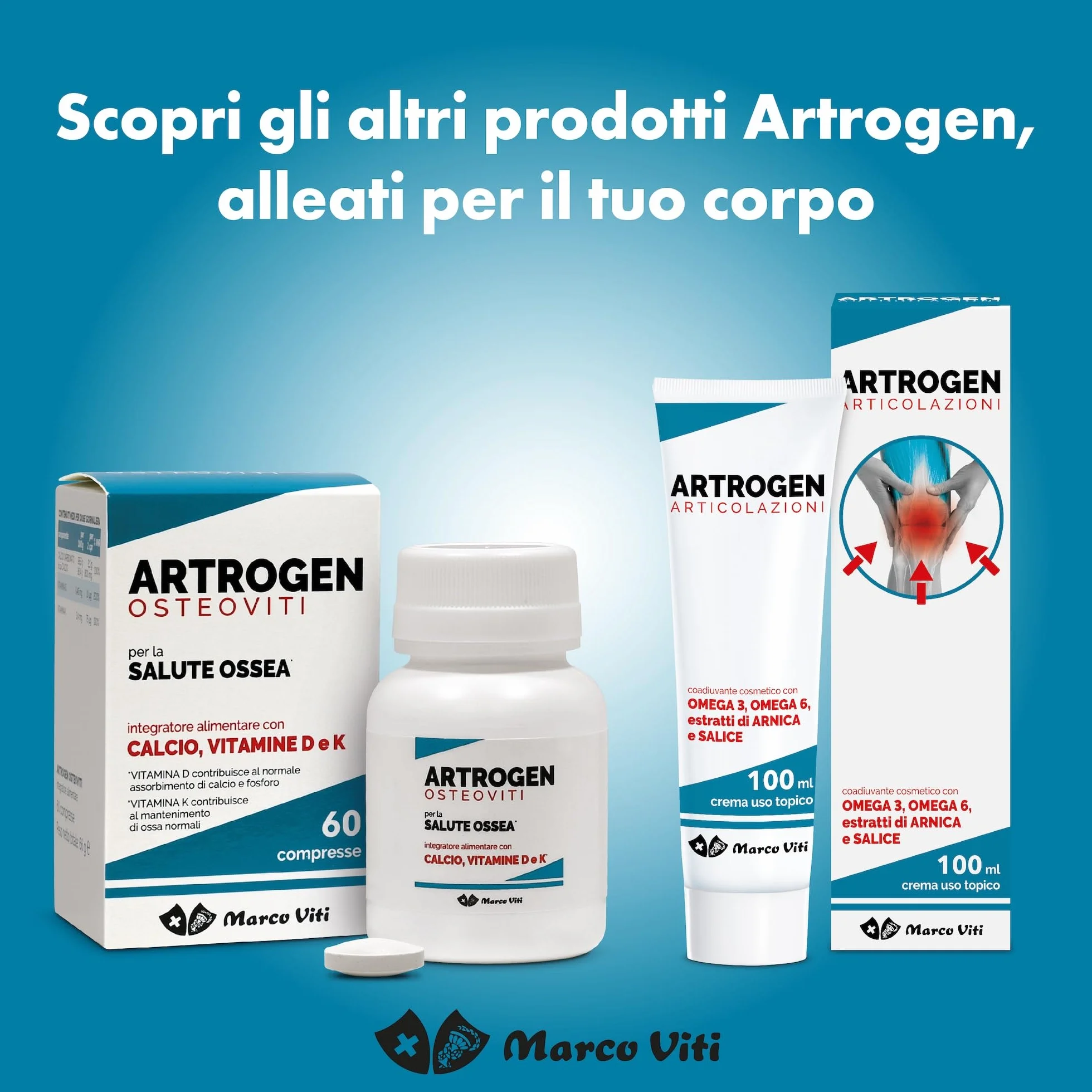 Marco Viti Artrogen Articolazioni Integratore Alimentare 60 Perle Soft gel, 98.4 grammo, 1