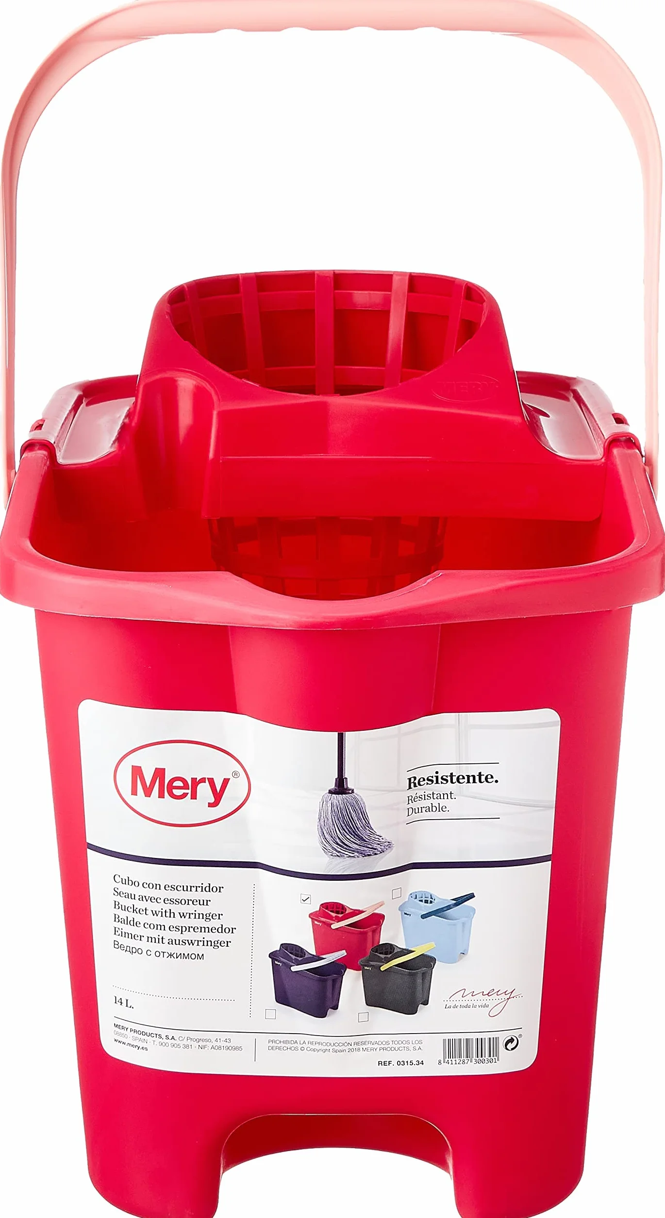 Secchio con Strizzatore 14L Polipropilene 39x25.5x31.5cm