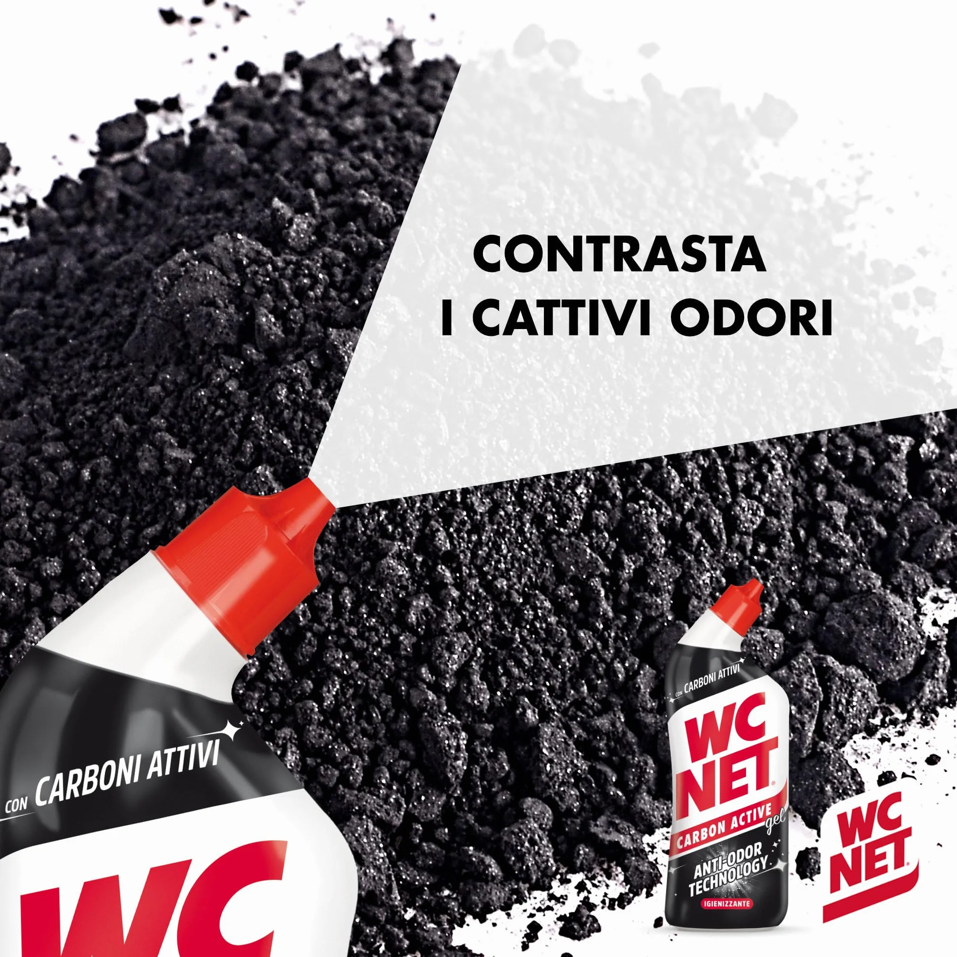 Wc Net Carbon Active Anti-Odor Detergente Liquido per WC 700ml x 4 Confezioni