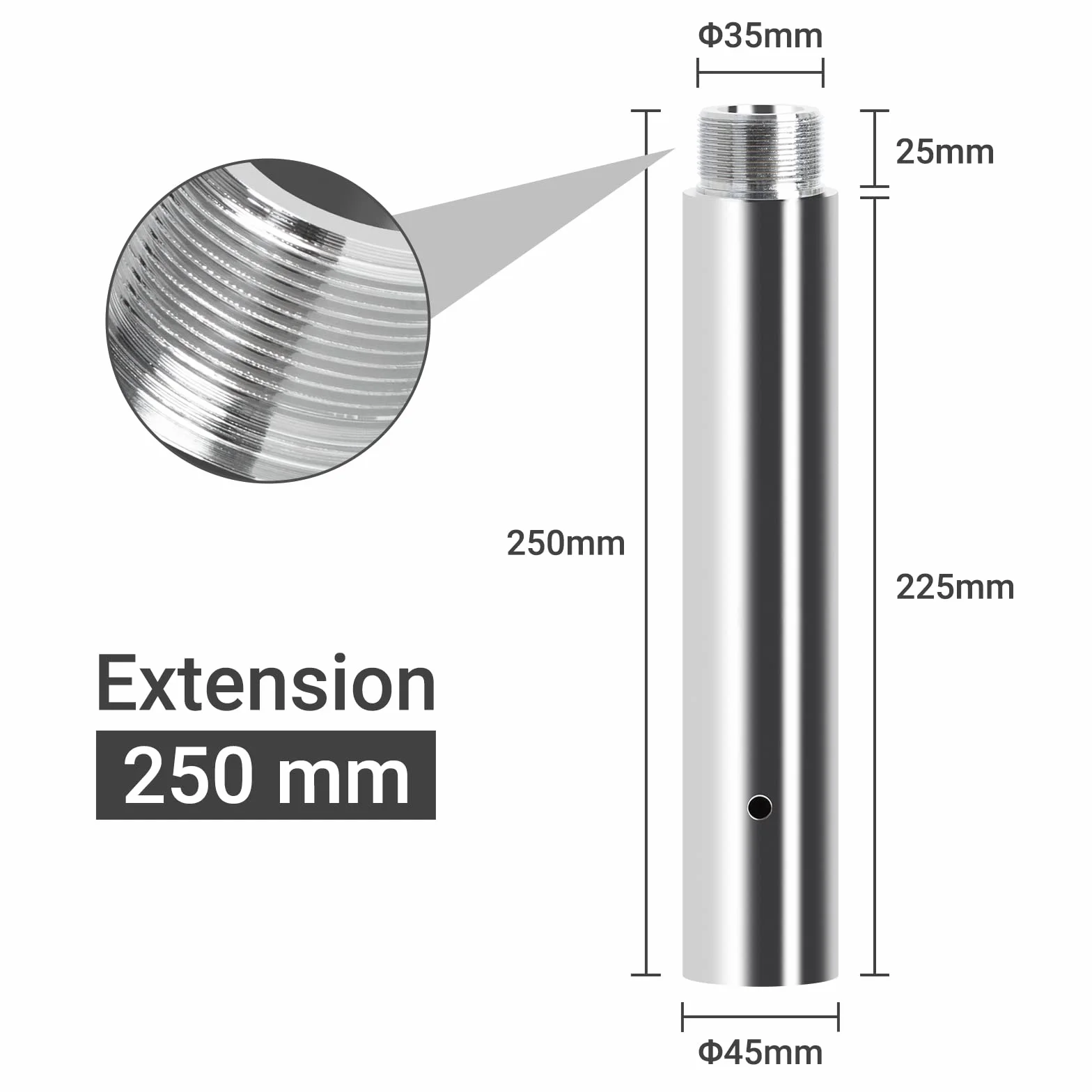 Leogreen 250mm Pole Dance Estensione, 45mm, Danzante Tubo Accessori