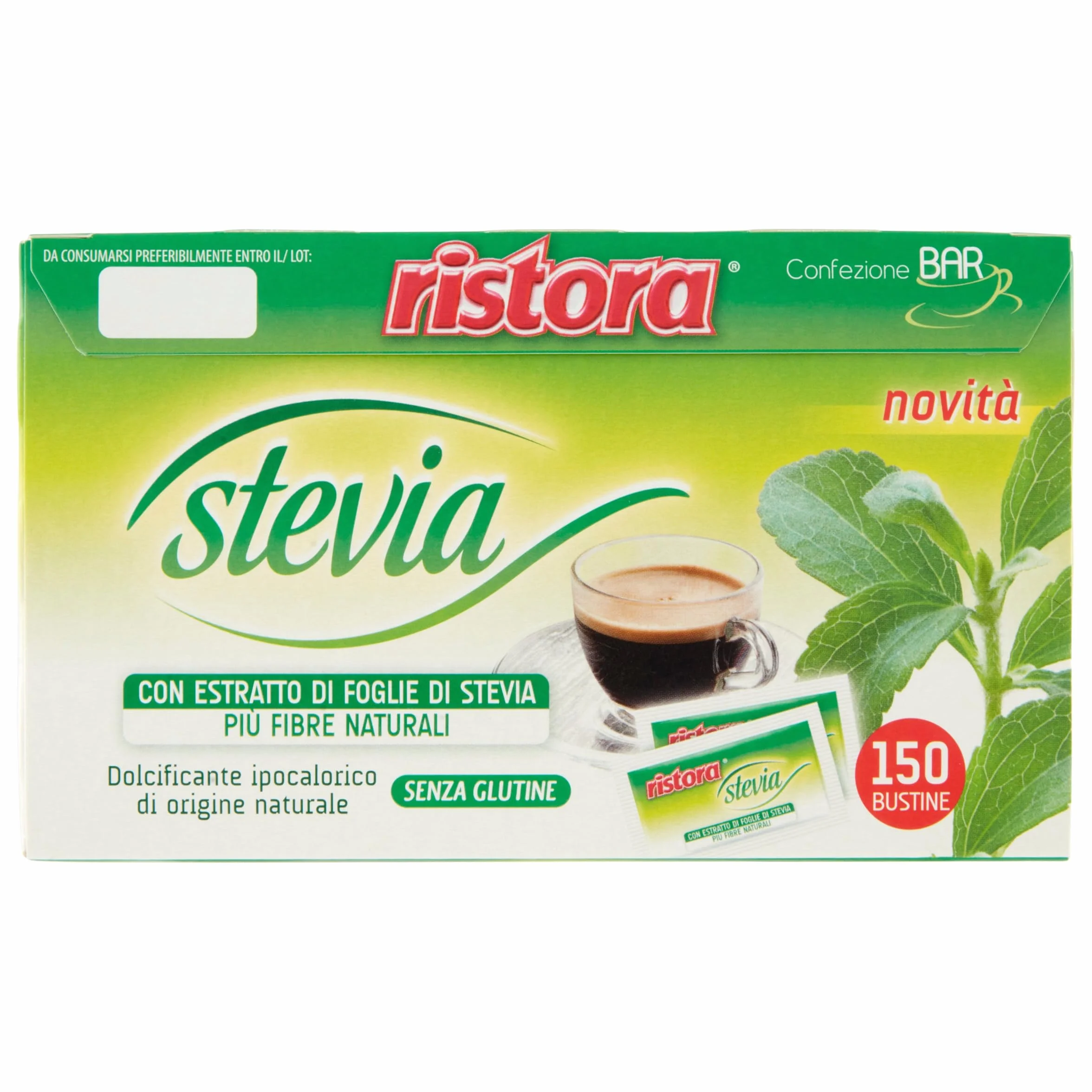 Ristora Stevia dolcificante naturale 150 bustine senza glutine fibre