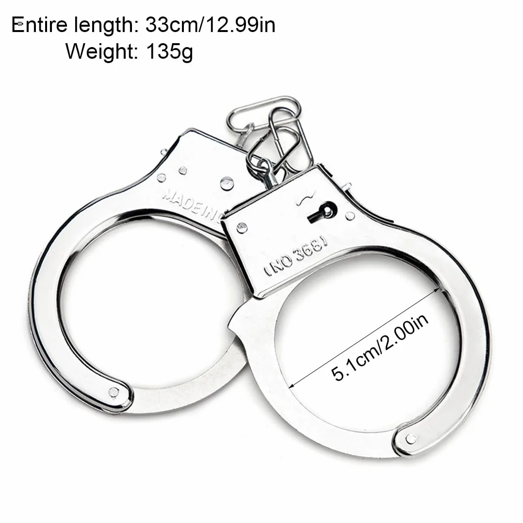 EIHI 2 pièces Manette in Metallo con Chiavi Manette Polizia Vero Manette Giocattoli Gioco per Bambini Giocattolo della Polizia Giocattolo Accessori Ruolo Vestito Operato Palla Puntello