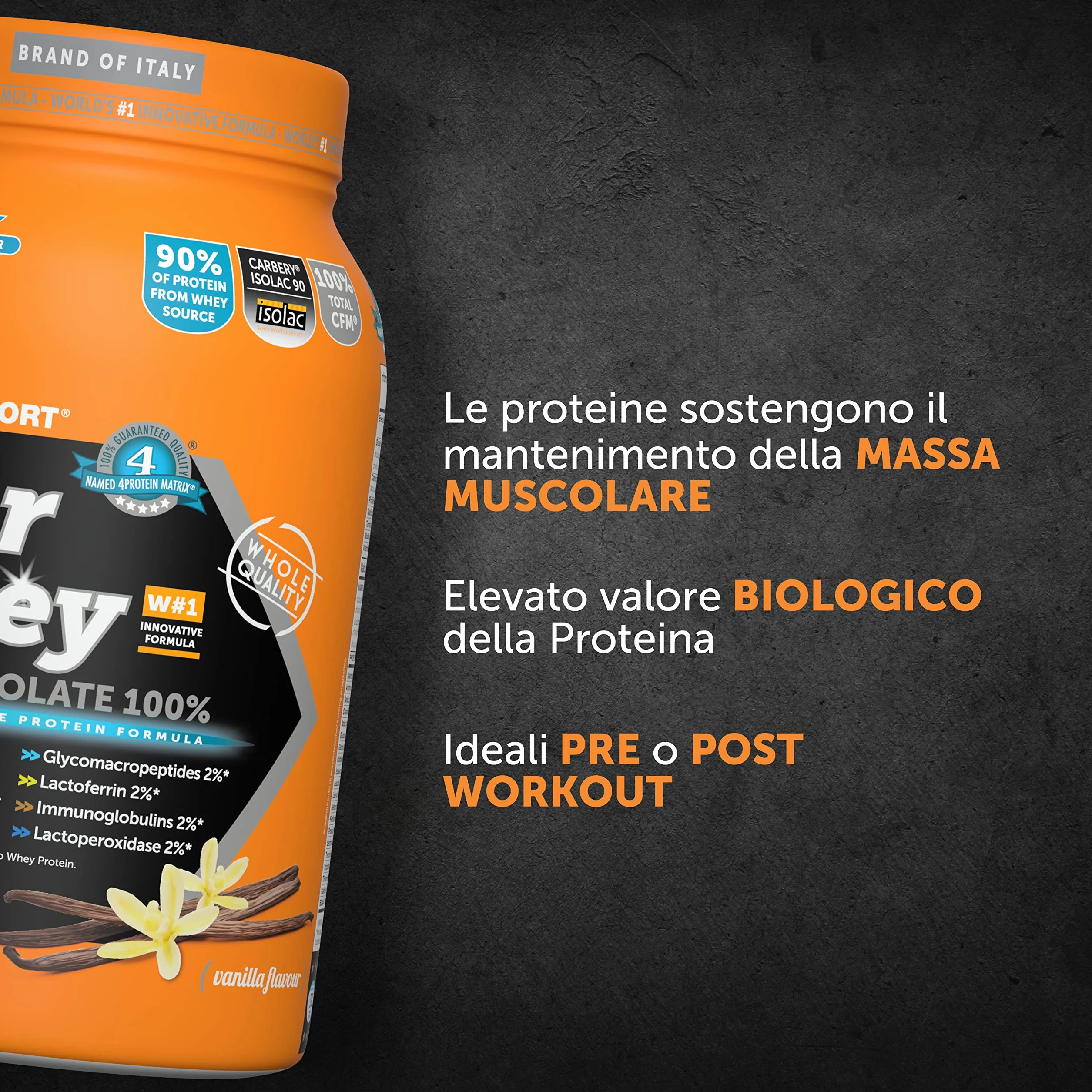 NAMEDSPORT Star Whey Isolate Proteine in Polvere Isolate | Proteine del Siero del Latte ad Alta Purezza per Massa Muscolare e Recupero | Low Sugar & High Protein | 750g – Vaniglia