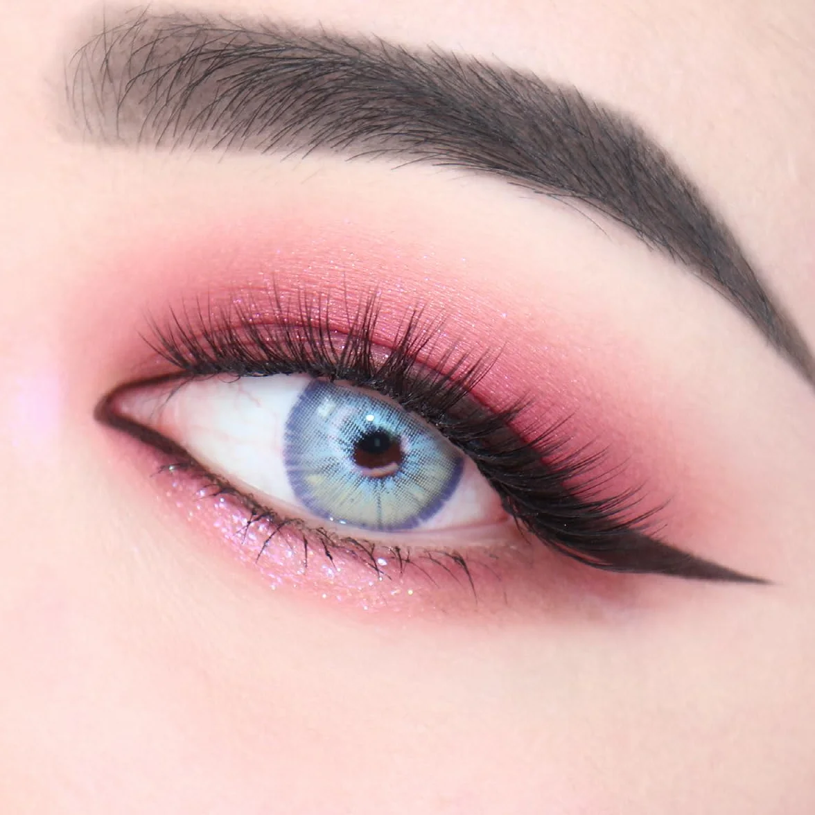 GLAMLENS Lenti a Contatto Colorate Ash Blue Azzurre Mensili, Silicone Idrogel, 2 Pezzi, DIA 14.2, 0.00 Diottrie