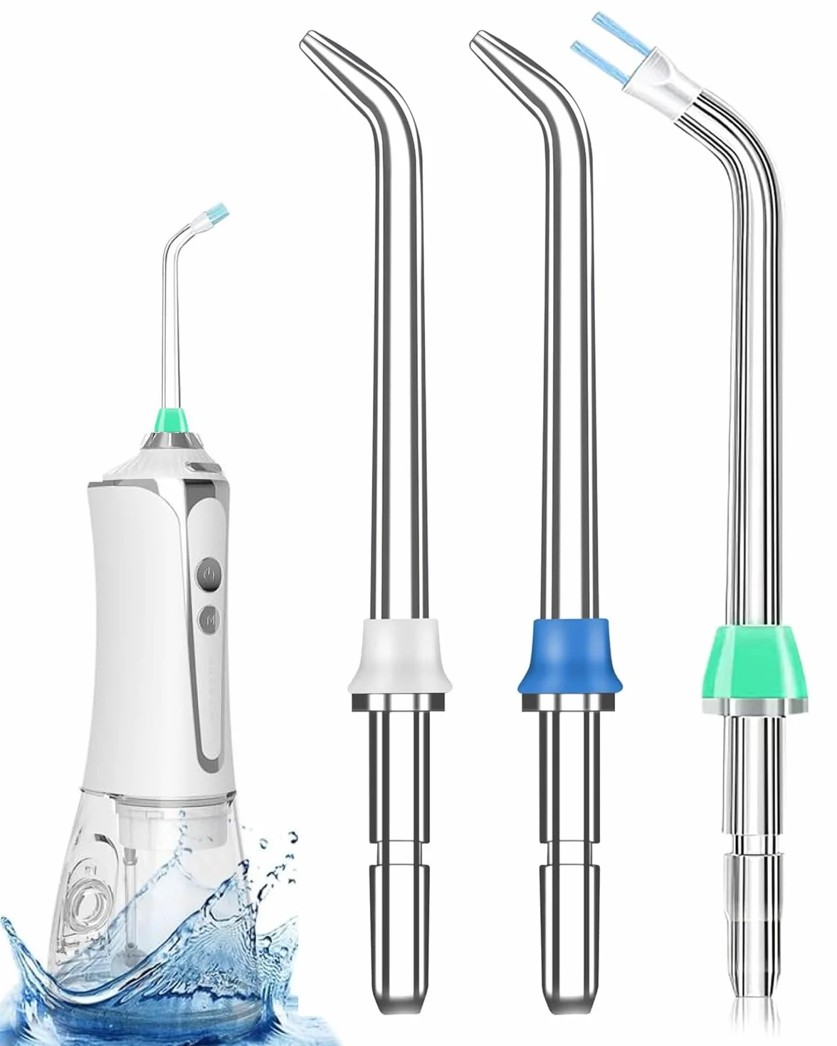 Set di 3 Punte di Ricambio per Idropulsore Dentale, Ugelli Compatibili con perWaterpi WP-100, WP-660 e Altri Modelli, Accessori per Irrigatori Orali, Spruzzo Acqua Dentario