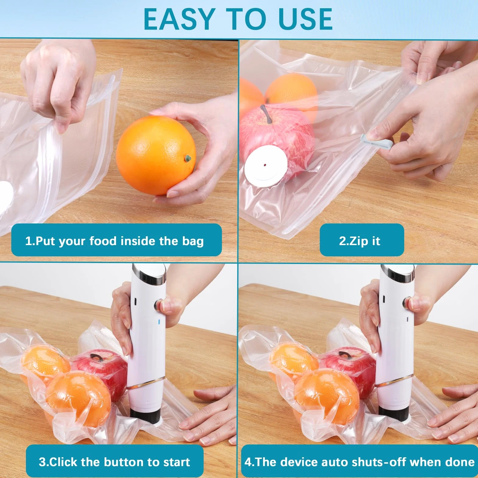 Kssvzz 20 Pezzi Sacchetti Sottovuoto 26 * 28 cm, Sacchetti Sottovuoto per Alimenti, Senza BPA
