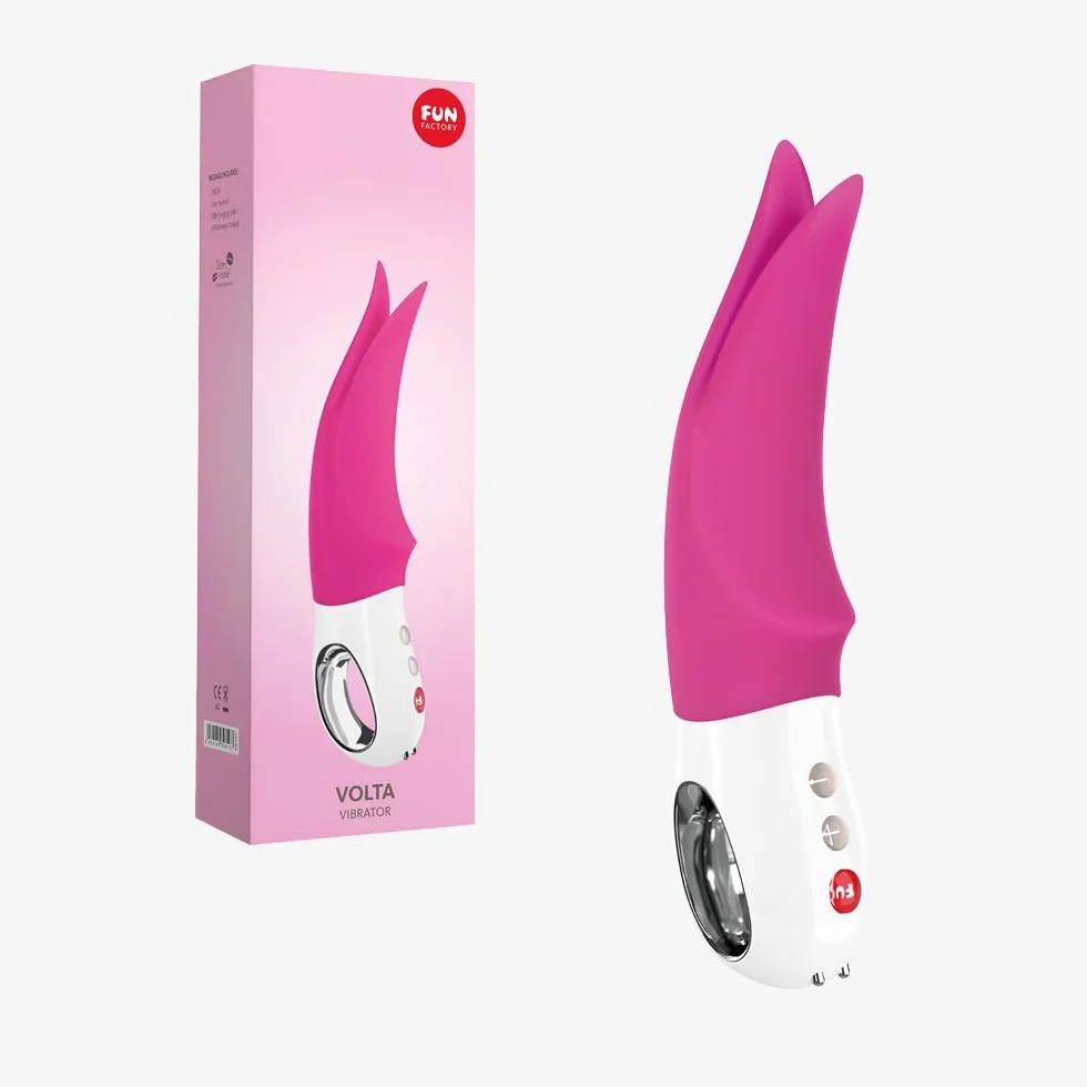 Fun Factory VOLTA - Vibratore esterno per lei con punte flessibili, Vibratori clitoride, Silicone, Rosa