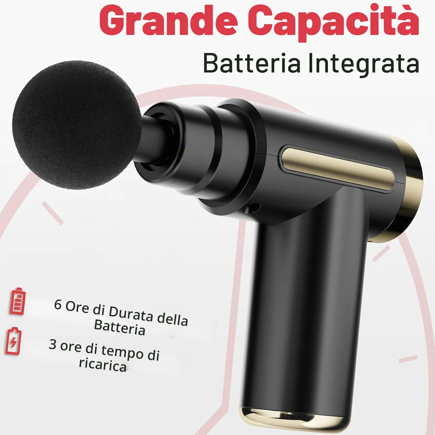 Pistola Massaggio Muscolare Mini Cotsoco Massaggiatore Muscolare Ultraleggera Regolazione a un Pulsante 6 Velocità Massaggiatore per Tessuti Profondi