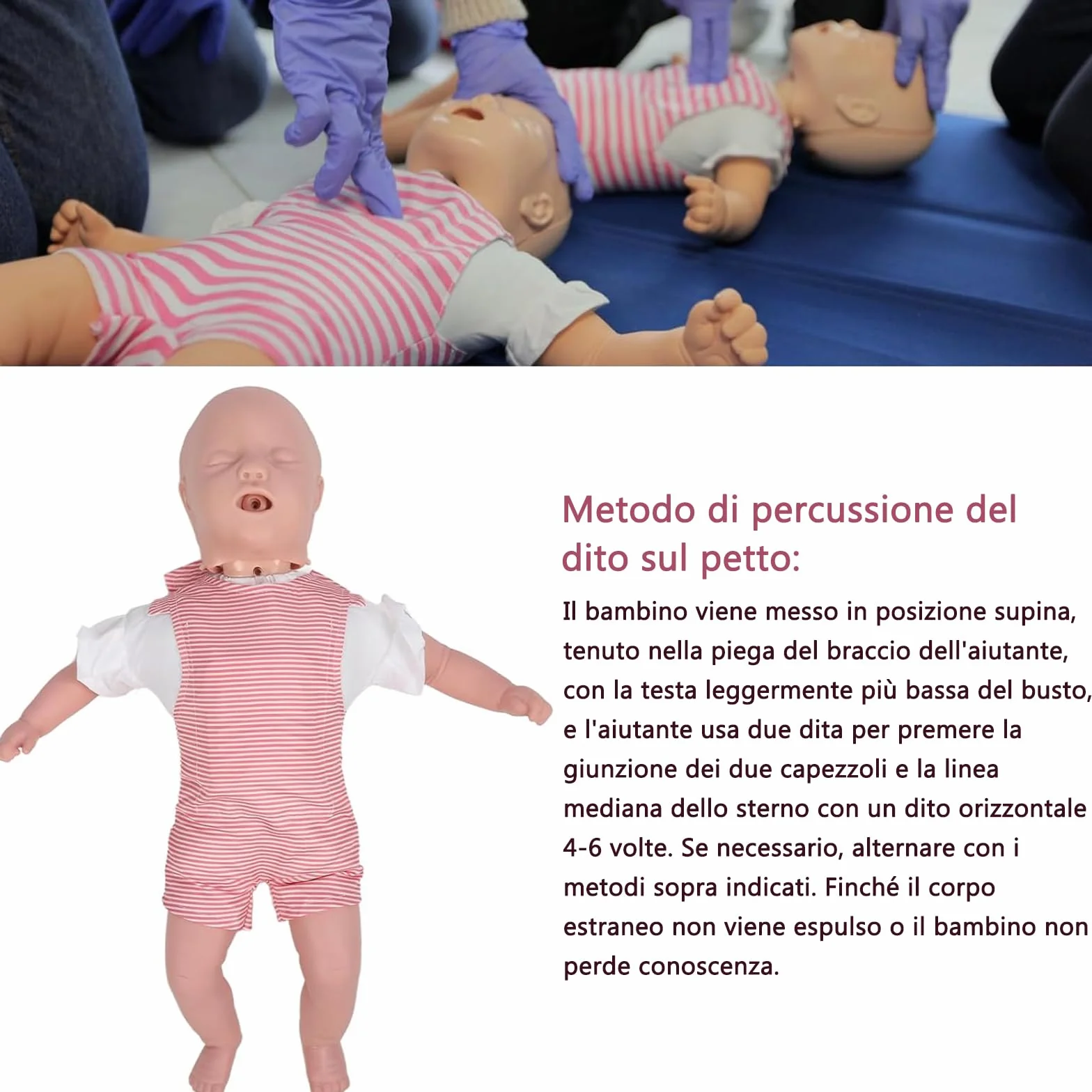 Manichino Infantile di Rianimazione, Modello Ostruzione Vie Aeree e RCP