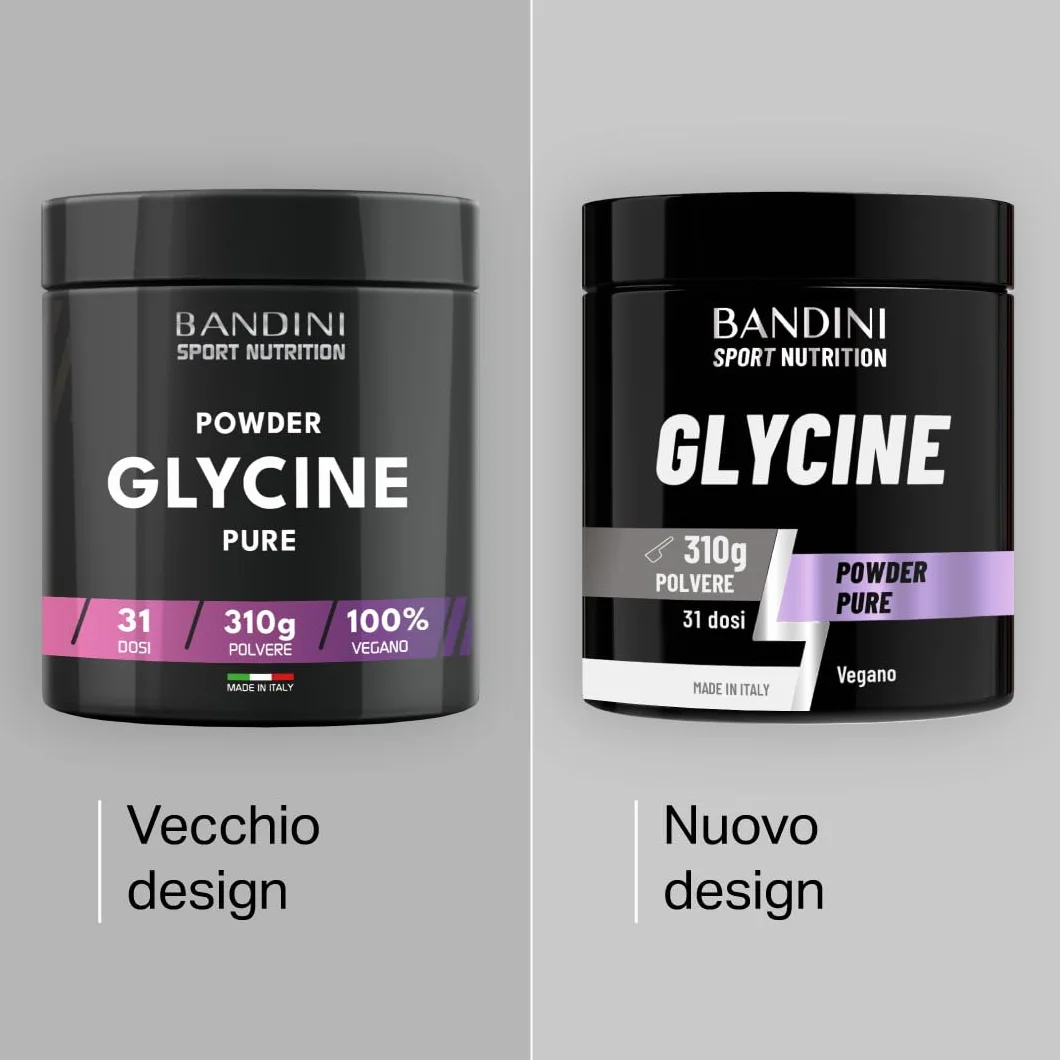 Bandini® GLICINA Polvere, Glycine Pura e Cristallina, Aiuto per il sonno, Puro Aminoacido Naturalmente Dolce, L-Glycin da 310 g, Sintesi del Collagene per Pelle e Articolazioni, Senza Additivi