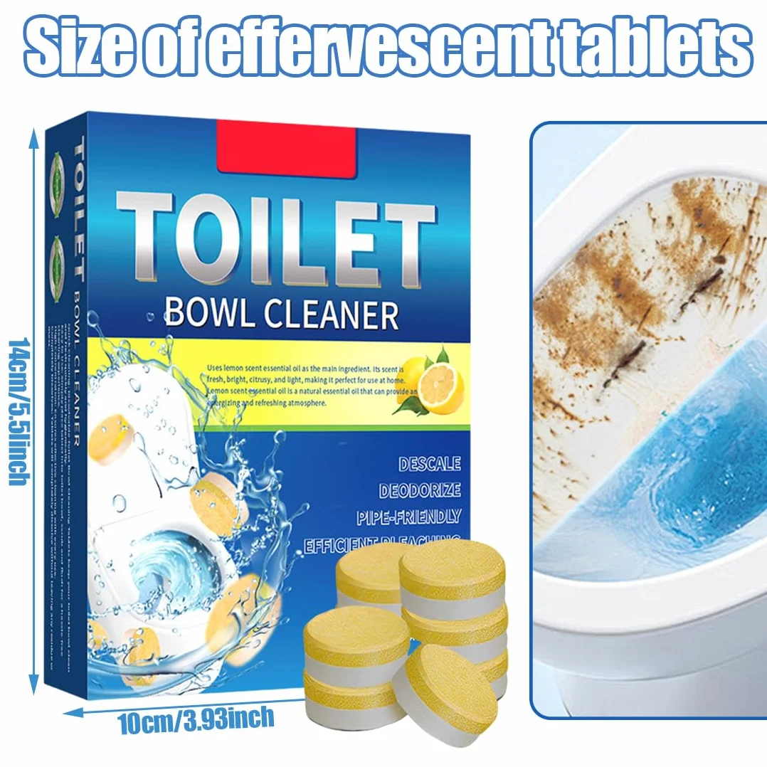Pastiglie Anticalcare WC 24 Pezzi, Detergente Effervescente con Bicarbonato, Rimuove Calcare