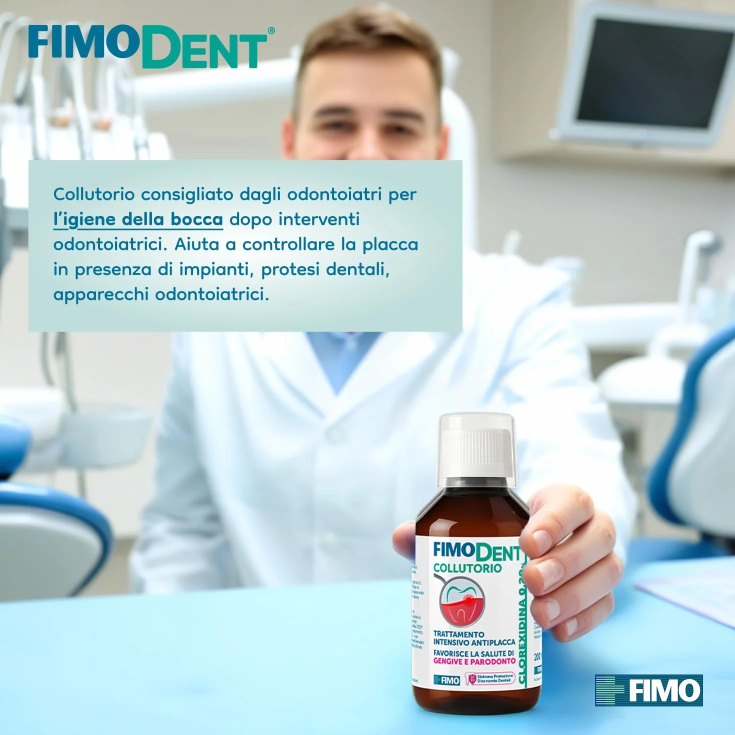 Fimodent Collutorio Clorexidina 0.20% con SPDD 200ml Trattamento antiplacca antibatterico