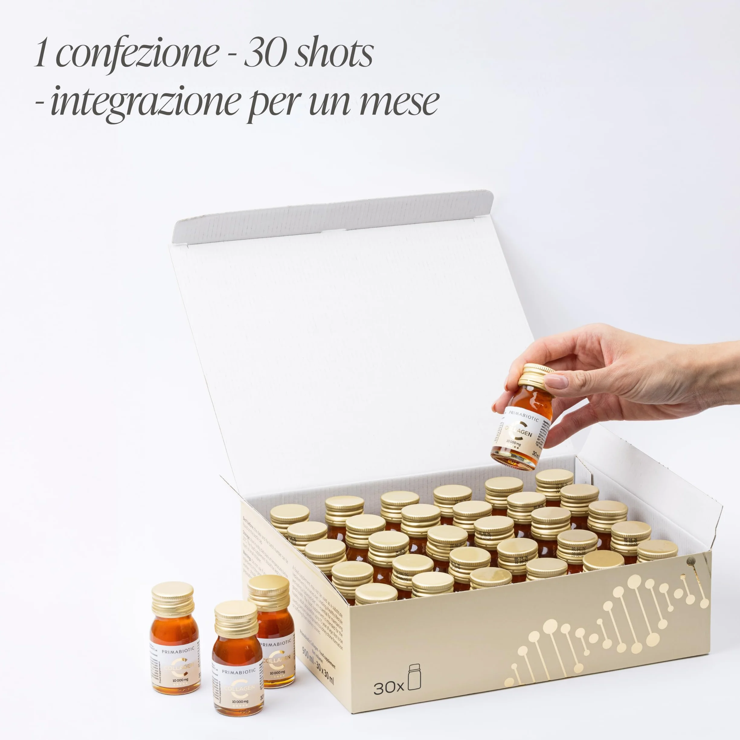 Primabiotic Collagene da Bere 10000 mg 30 Flaconcini 30 ml Integratore Liquido Pelle Capelli Articolazioni