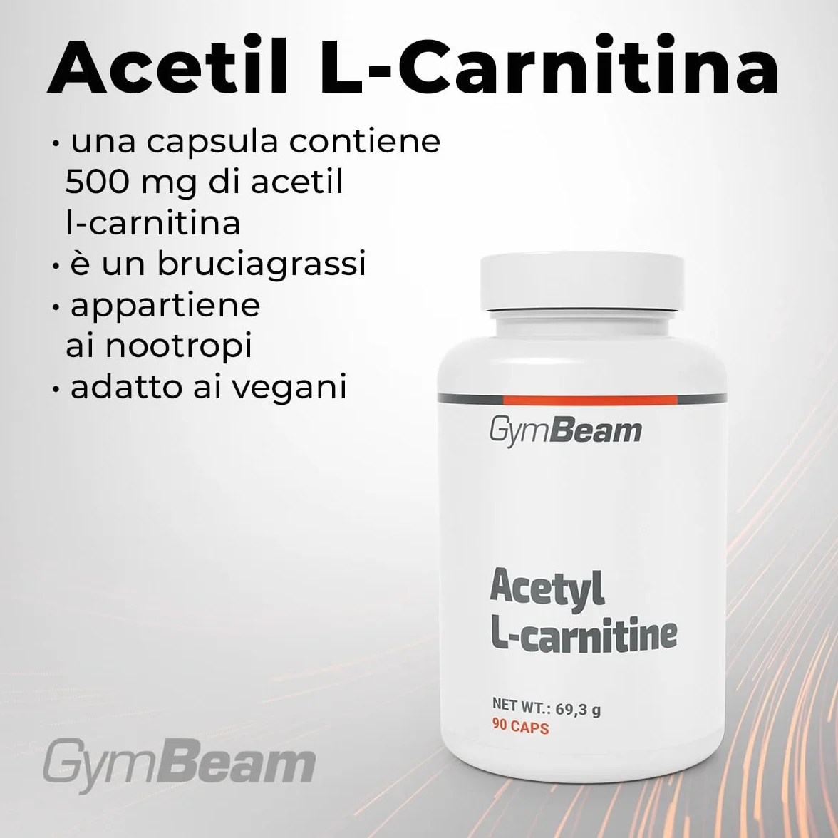 GymBeam Acetil L-Carnitina 500mg Bruciagrassi Capsule Vegane