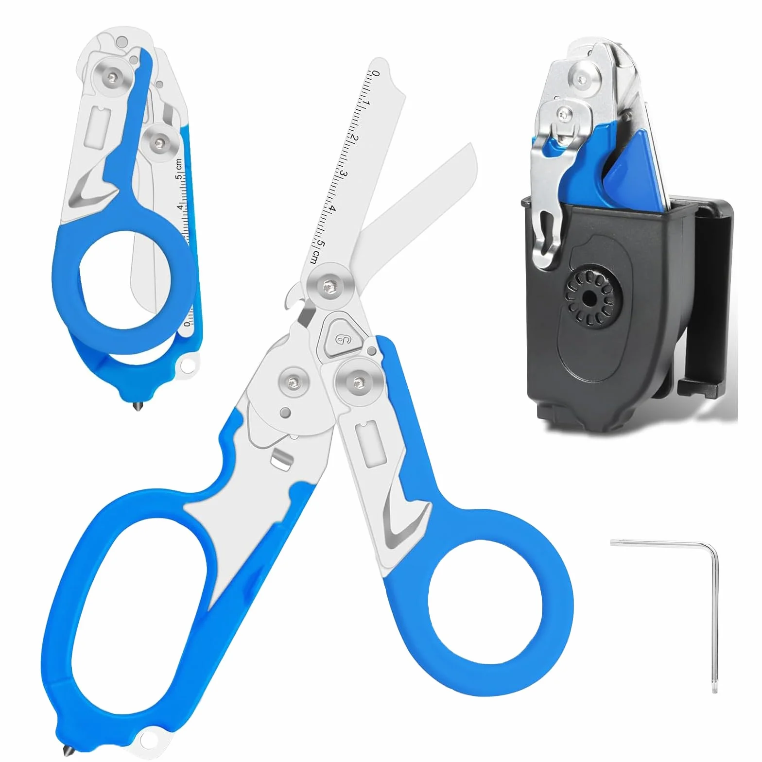 Forbici Trauma Pieghevoli Multi-Funzione 6 in 1 con Fondina per Soccorso