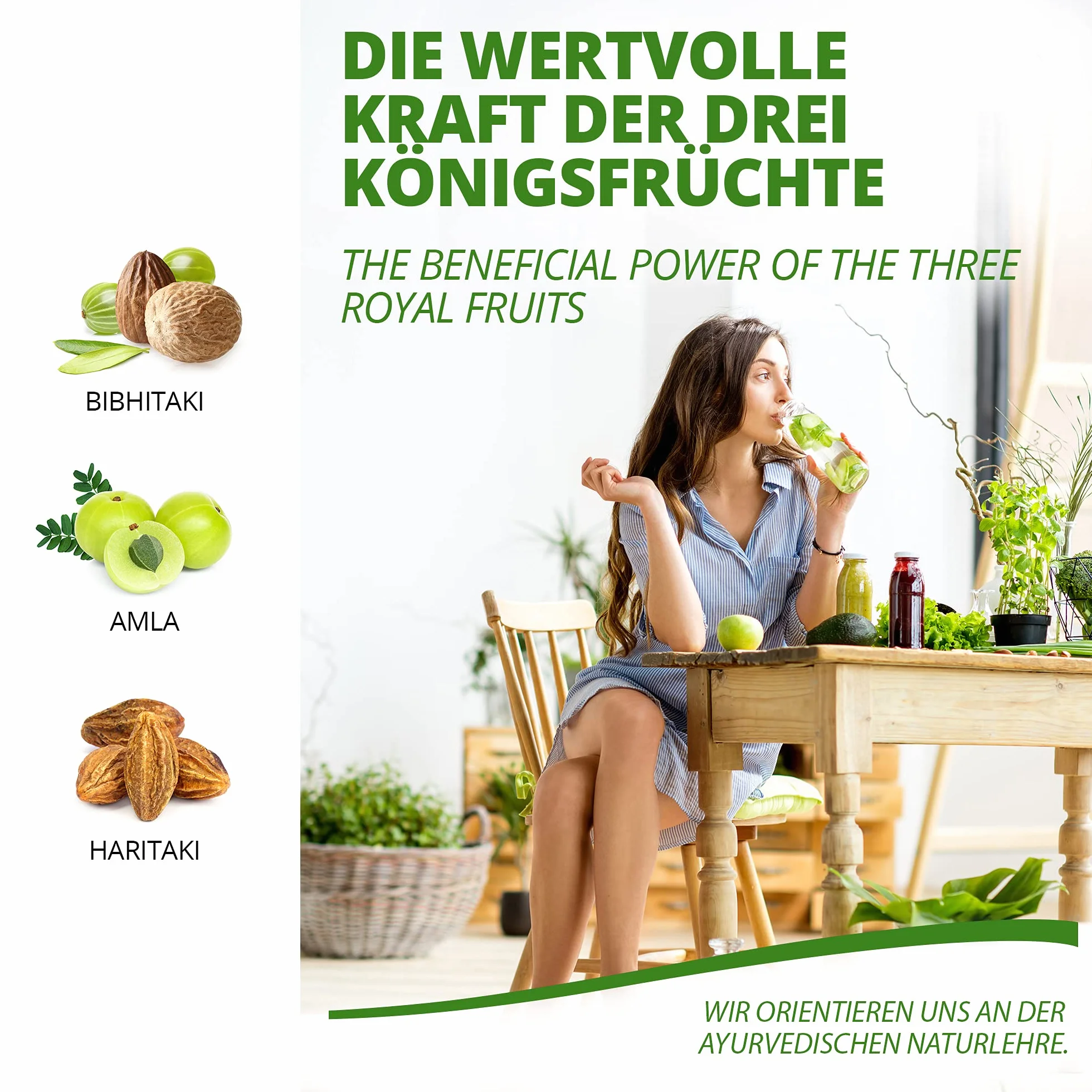 Triphala pellet 1000mg (120 o 360 pezzi) frutti reali ayurvedici Amla (Amalaki), Hiritaki, Bibhitaki - Prodotto di qualità di MoriVeda (120 compresse)