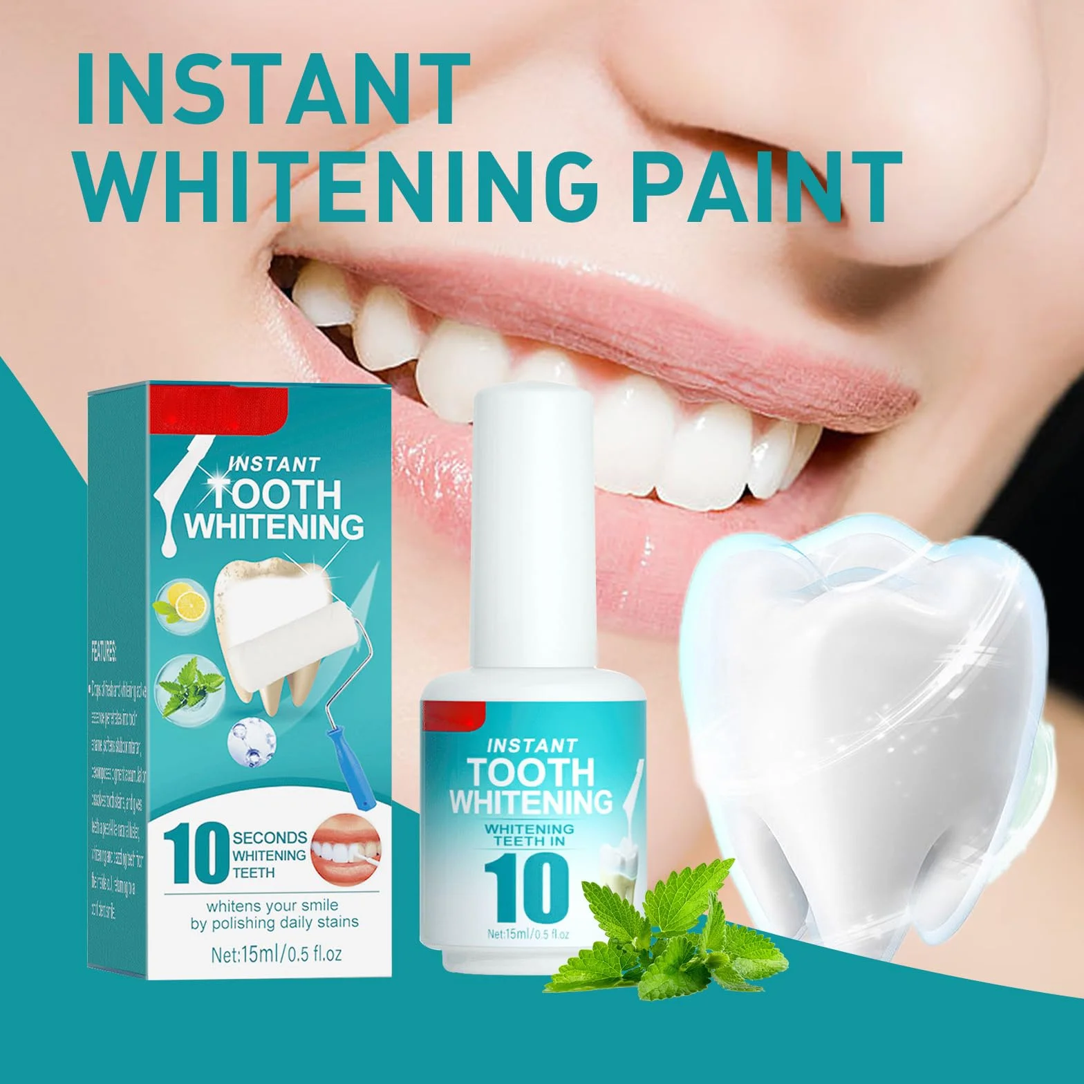 Vernice Sbiancante per Denti, Gel Sbiancante, Smalto Bianco per Denti Sensibili