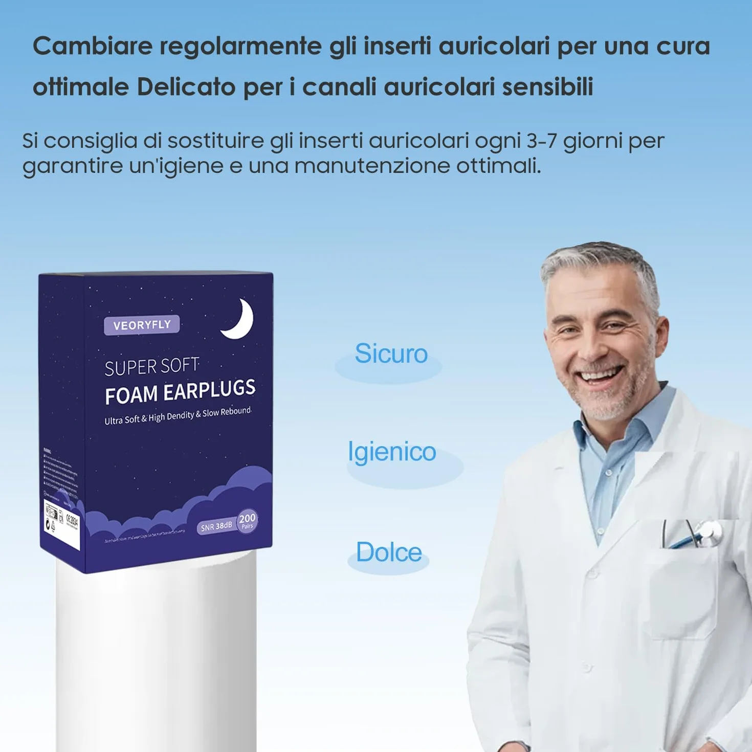 200 Paia Tappi Orecchie Dormire, Tappi Per Orecchie Antirumore Per Dormire, Super Morbidi Per Il Sonno