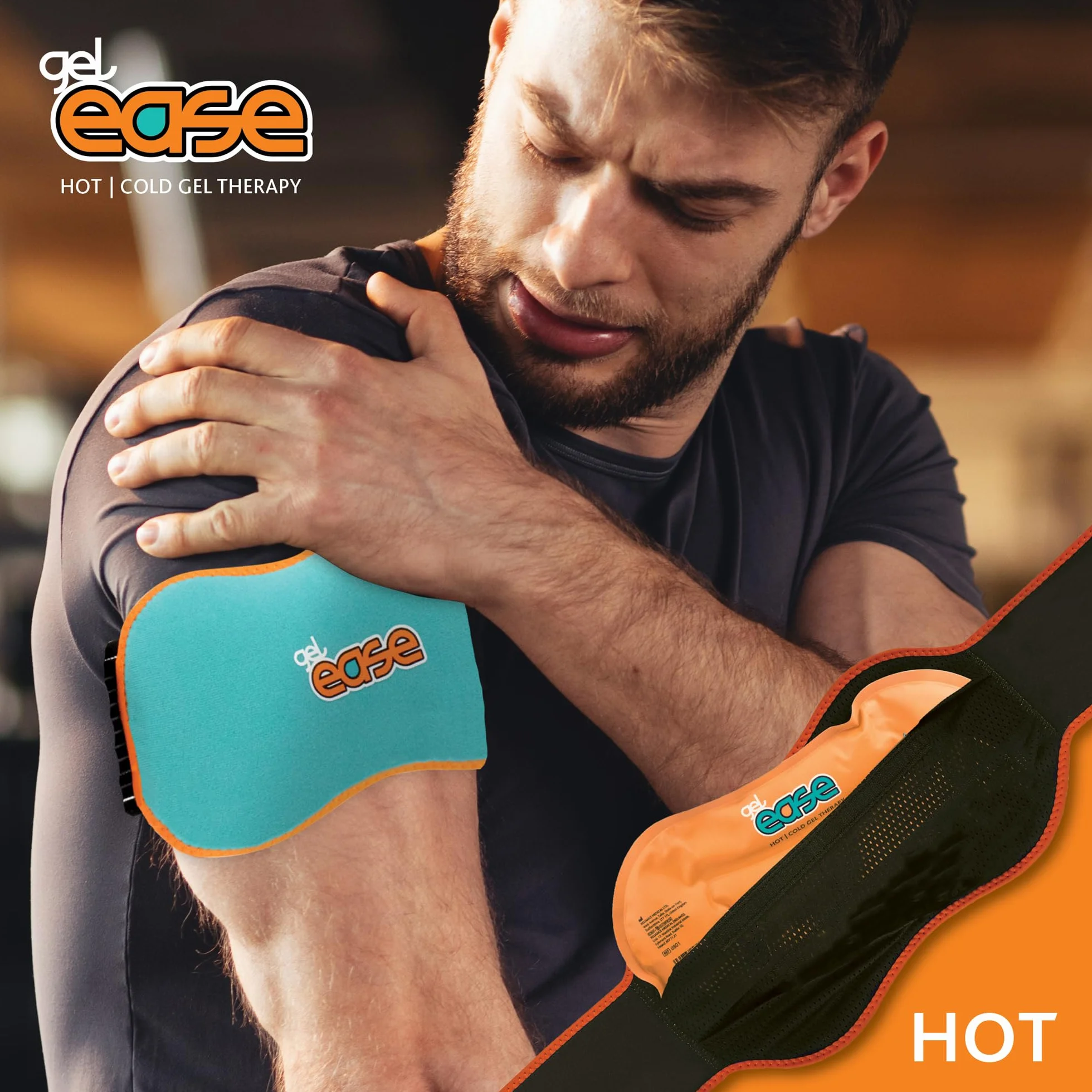 Gel Ease Impacco Gel Caldo e Freddo, Sollievo dal Dolore con Applicazioni Calde e Fredde, Sollievo Lenitivo per Muscoli e Articolazioni, Elimina Gonfiore e Infiammazione, Pacco da 2