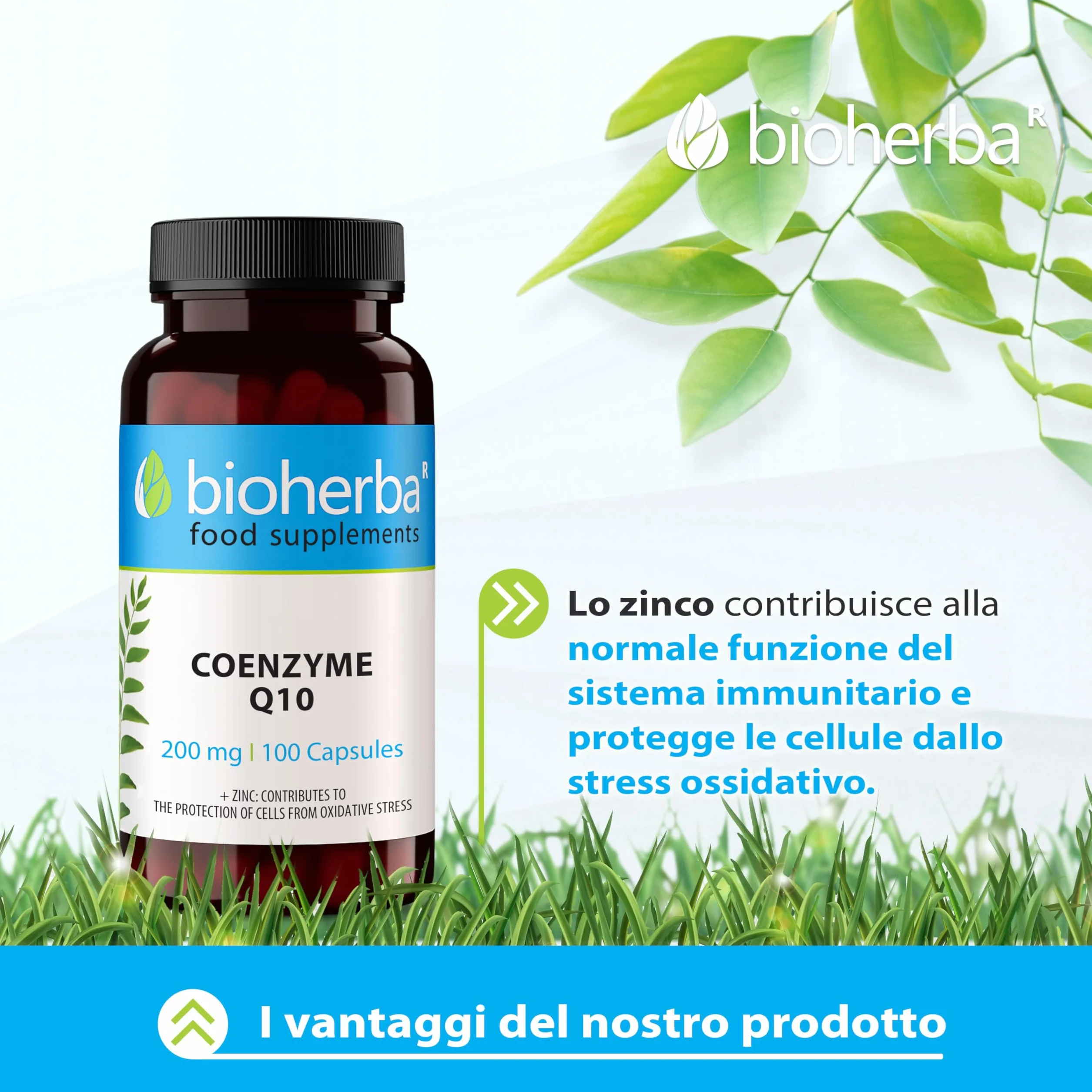 Coenzima Q10 – 100 Capsule da 200 mg | Con Zinco – Integratore Alimentare – Bioherba (1)