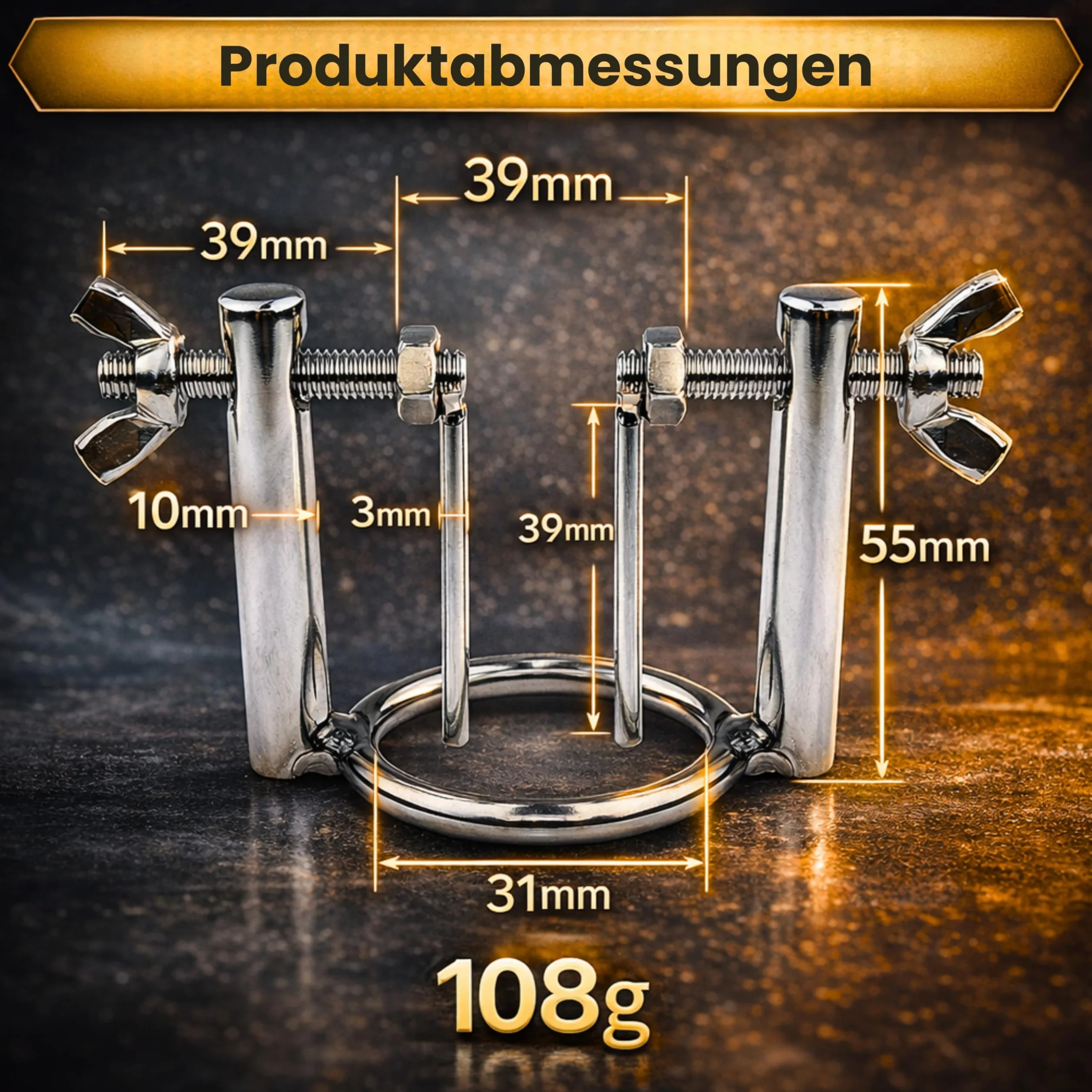 Sonda Uretrale Uomo Acciaio Inox Dilatatore Uretra 3cm x 3mm Sex Toy BDSM