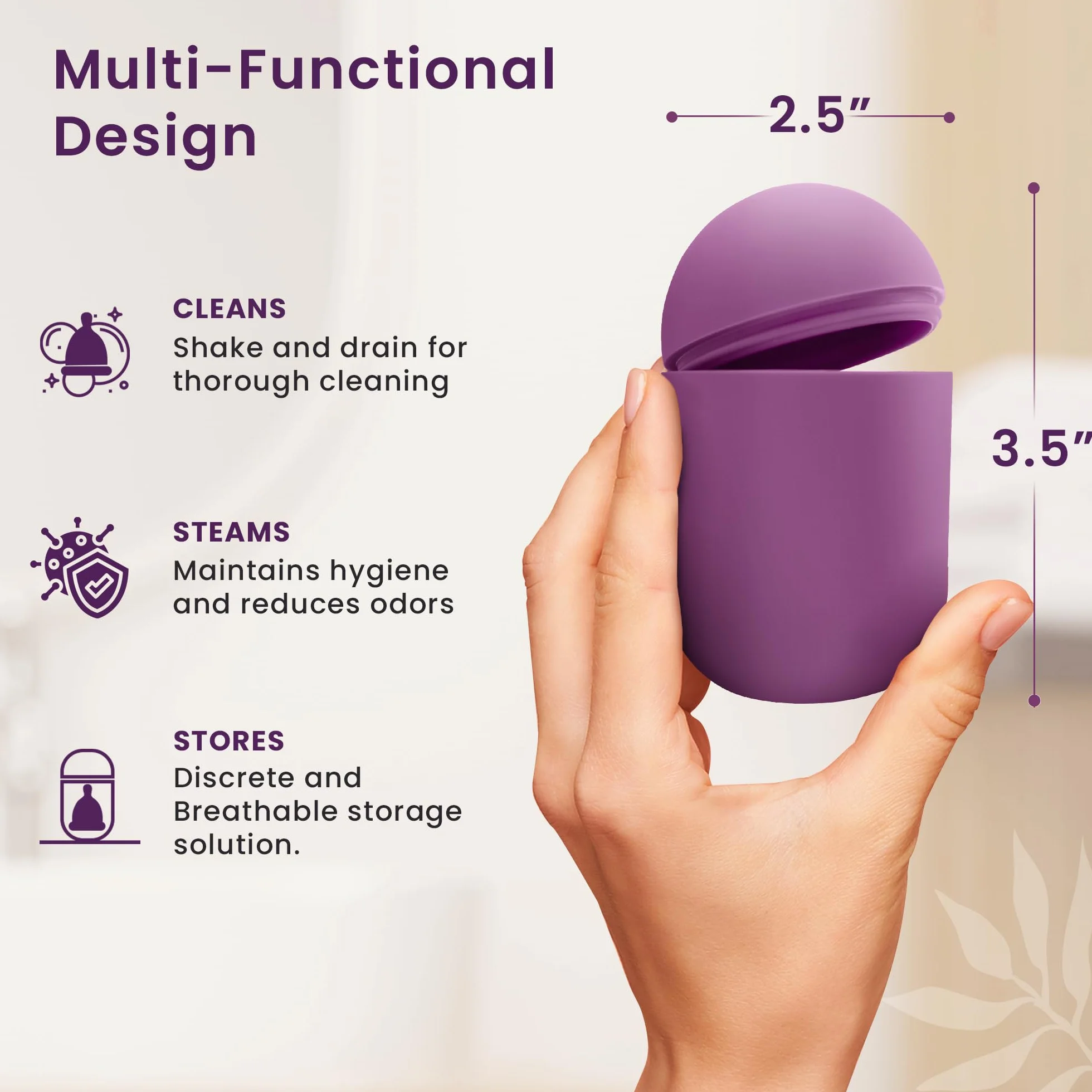 Ecoblossom Coppette mestruali riutilizzabili a prova di perdite - Silicone di grado medicale, sostenibili, ecocompatibili, con custodia. Confezione da 1 coppetta mestruale piccola e 1 grande