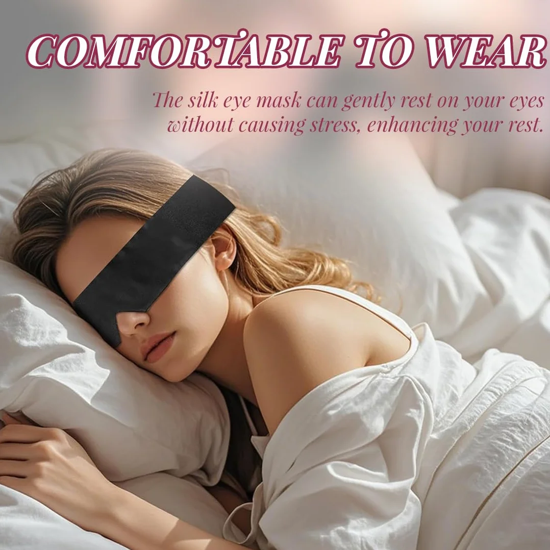 2 Pezzi Copri Occhi per Dormire, Mascherine Sonno Coppia, Mascherina Occhi, Benda Occhi, Maschera per gli Occhi da Donna, Maschera per gli Occhi con Cinturino, per Giochi di Sonno (Nero, Rosso)