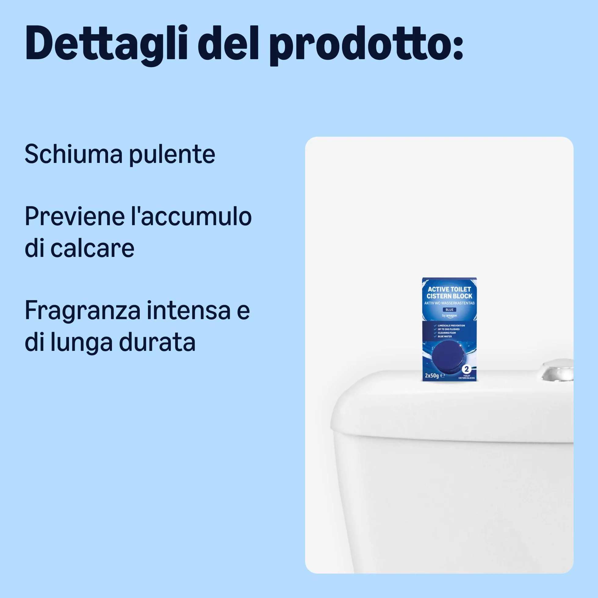 Blocco per cassetta WC, 1 pezzo, blu