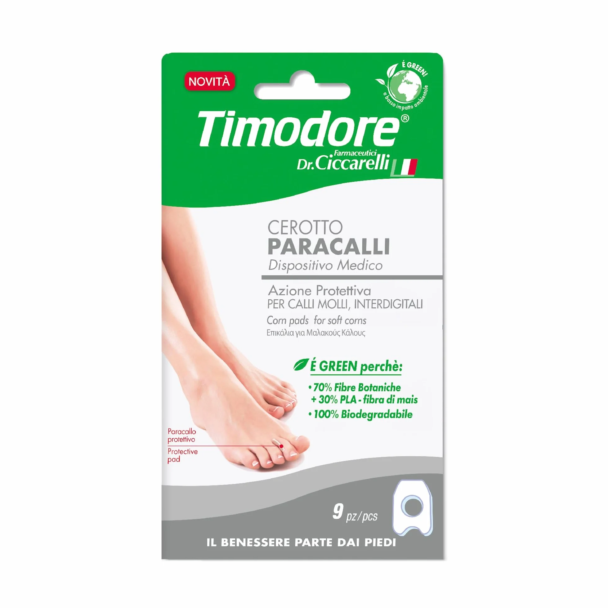 Timodore, Cerotti Paracalli per Calli Molli, Indicati per Proteggere dallo Sfregamento della Scarpa, Prevengono il Riformarsi del Callo Molle, 100% Made in Italy, Dermatologicamente Testato, 9 pz