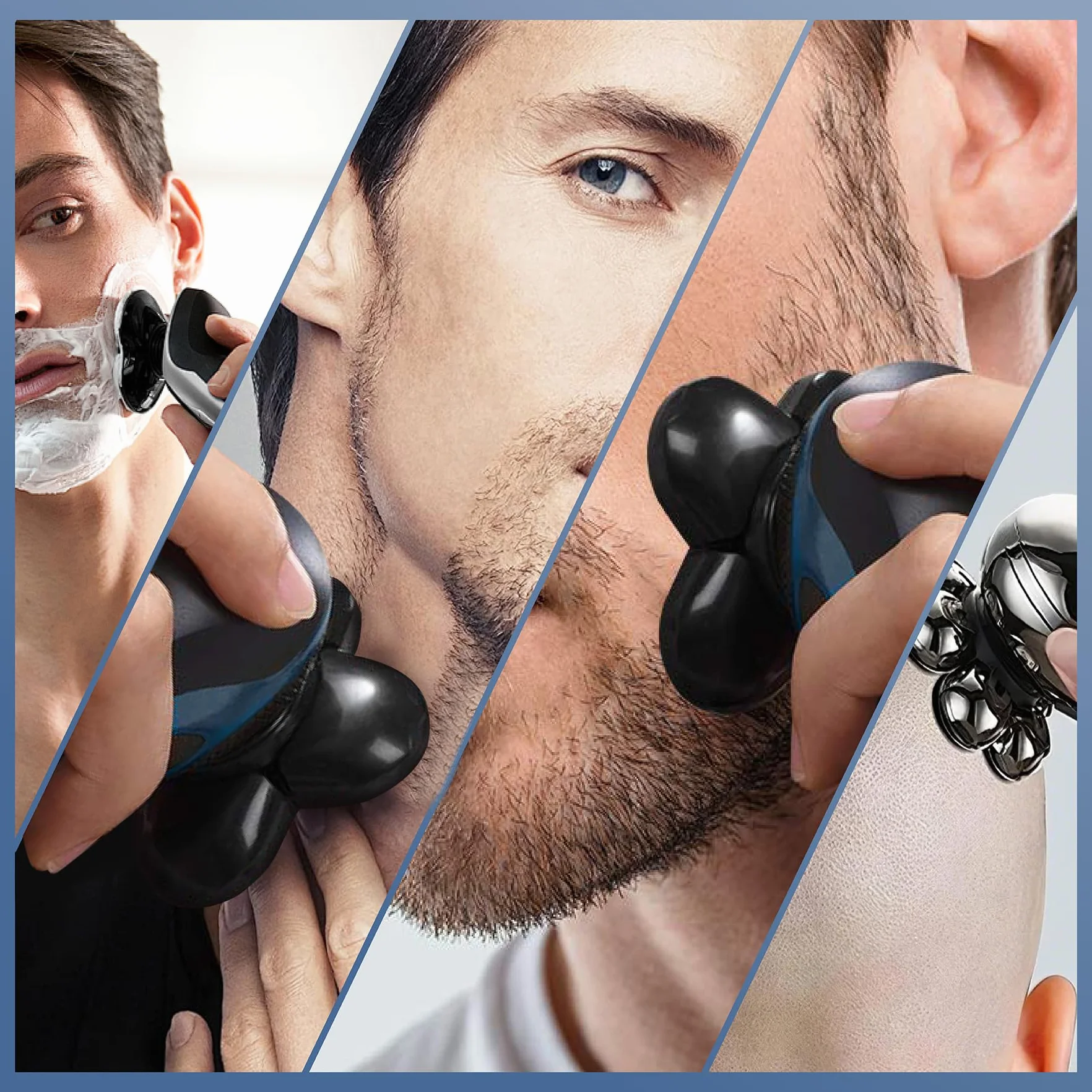 8 Pezzi Teste di Ricambio Lame di Ricambio Testa di Rasatura Compatibile con Pitbull Skull Shaver Rasoio Elettrico Barba Per Rasoio Baldo Uomini