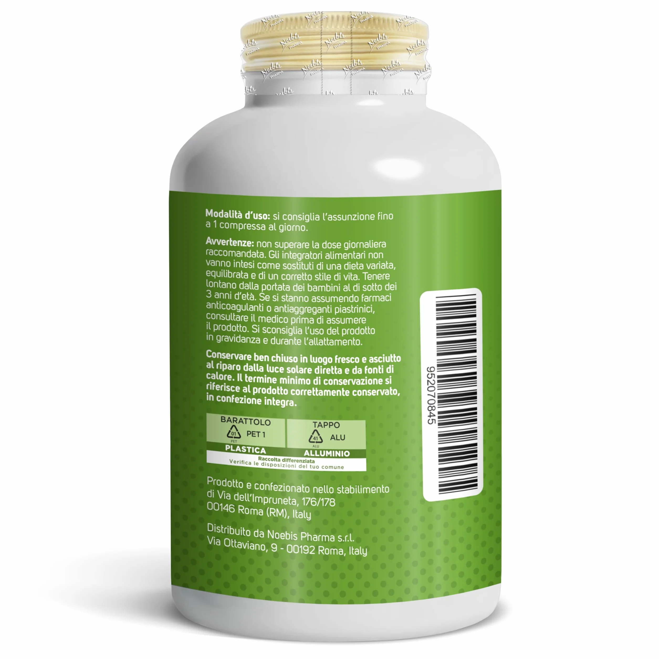 Ginkgo Biloba Noebis Pharma - Estratto Secco di Foglie - 500 Compresse - Microcircolo e Circolazione