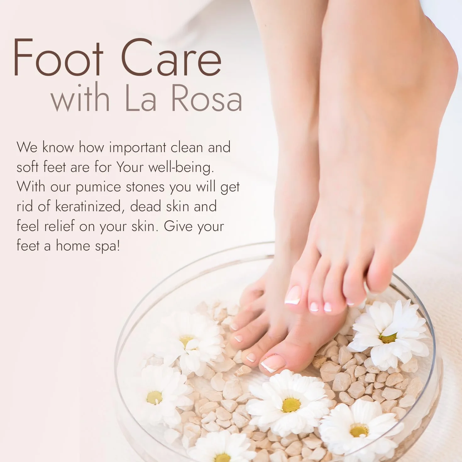 LaRosa PUMICE SPA Lima per Piedi – Manico Trasparente a Forma di Piede con Pietra Pomice Nera & Superficie Abrasiva