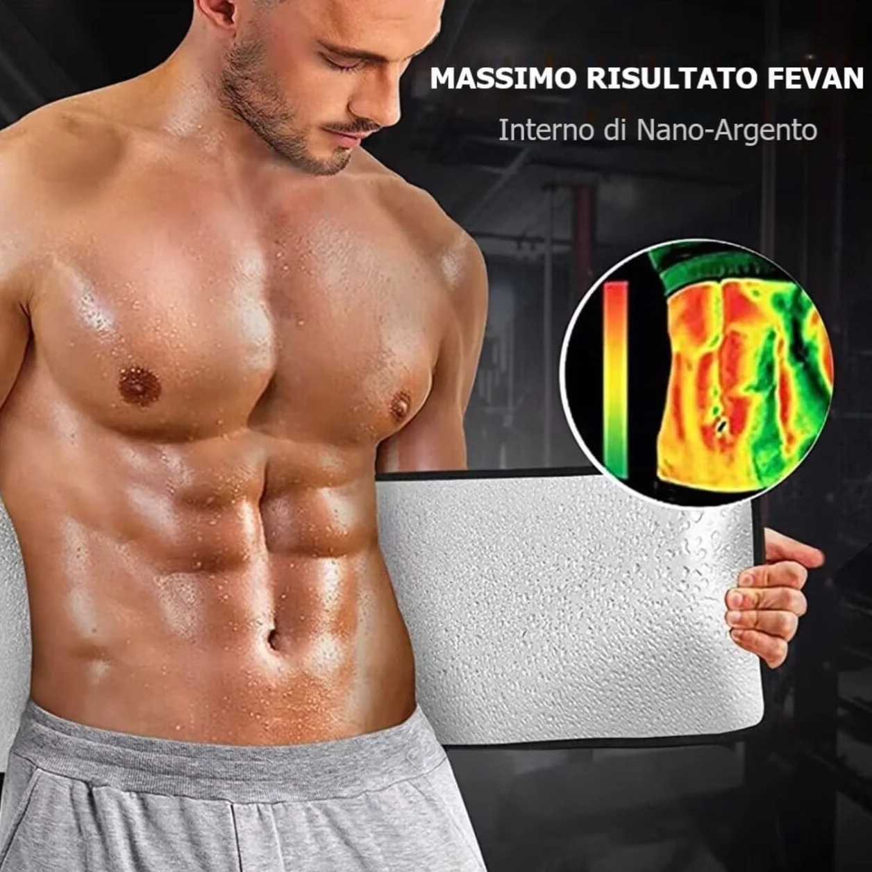 FEVAN Fascia Addominale Uomo e Donna in Neoporene - Fascia Uomo e Donna con Velcro Regolabile - Fascia Addominale - Pancera Uomo Nero (S/M-L/XL).