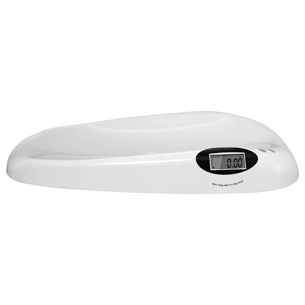 Bilancia Elettronica Pesa Bambini Neonati 20 kg 10 g Funzione Tara LCD 62 x 35 x 8.5 cm Bianco