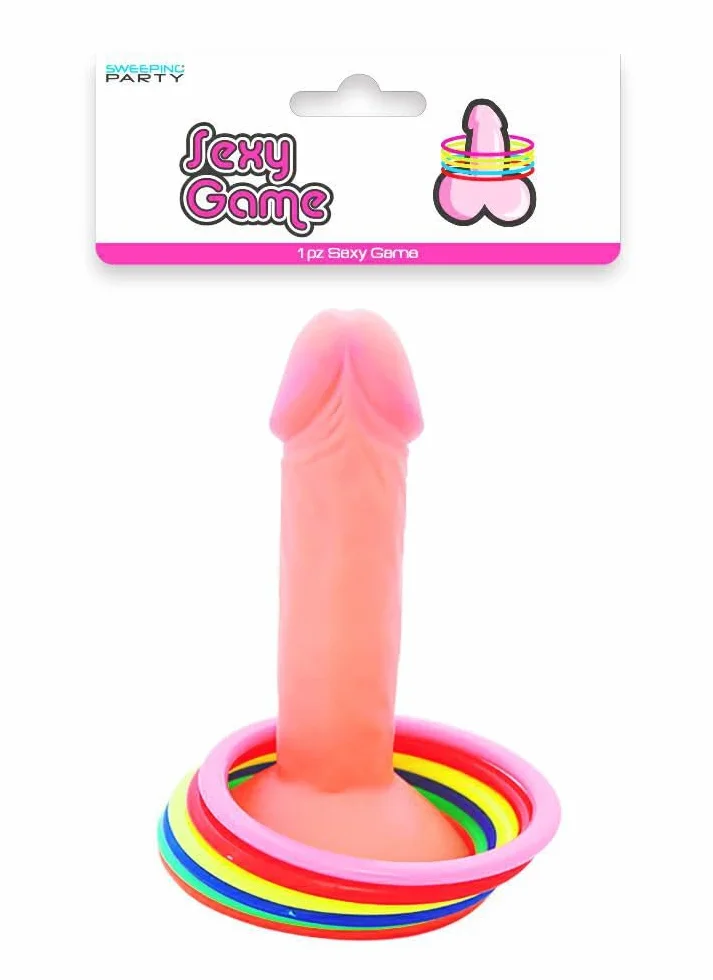 Gioco di abilità con pisello e anelli colorati per festa di addio al nubilato hot sexy party gadget per adulti 18+