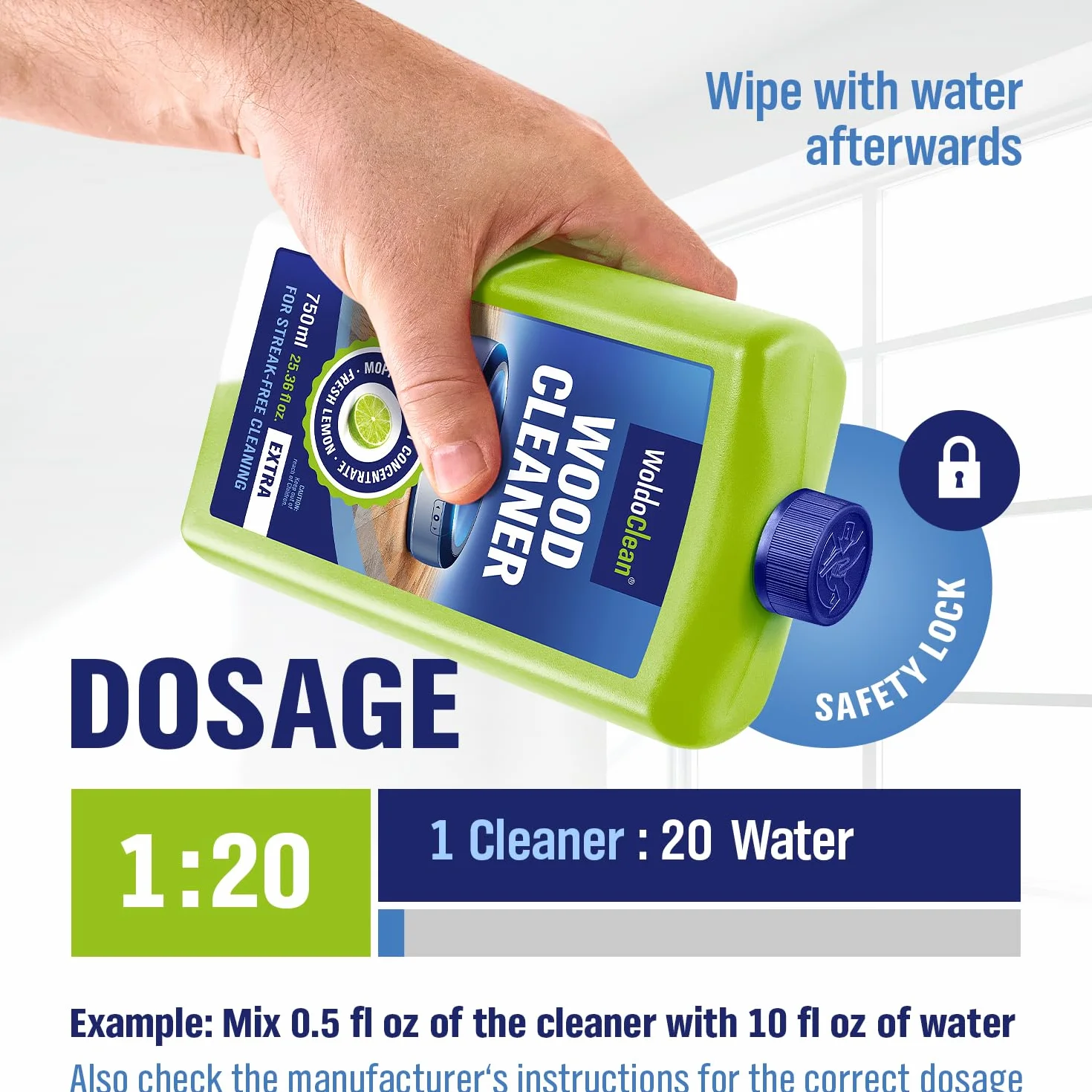 WoldoClean Detergente per Robot Lavapavimenti 750ml - Pulitore Concentrato Agrumi per Parquet e Laminato
