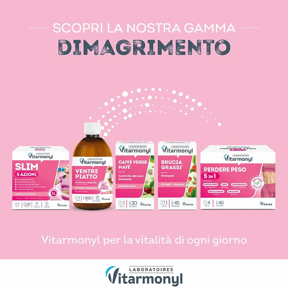 Vitarmonyl Caffè Verde e Mate Integratore Stimolante Drenante 30 Capsule