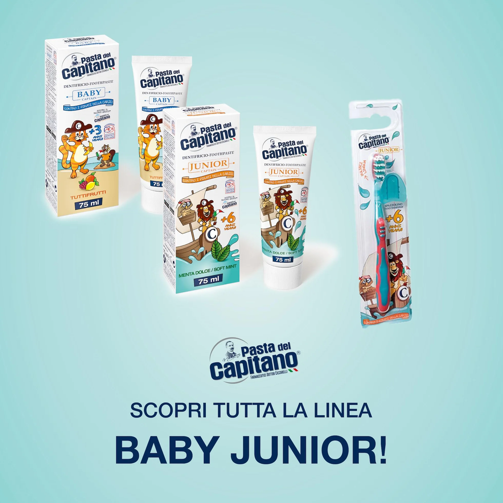 Pasta del Capitano Collutorio Junior Menta Dolce Senza Alcool 400 ml