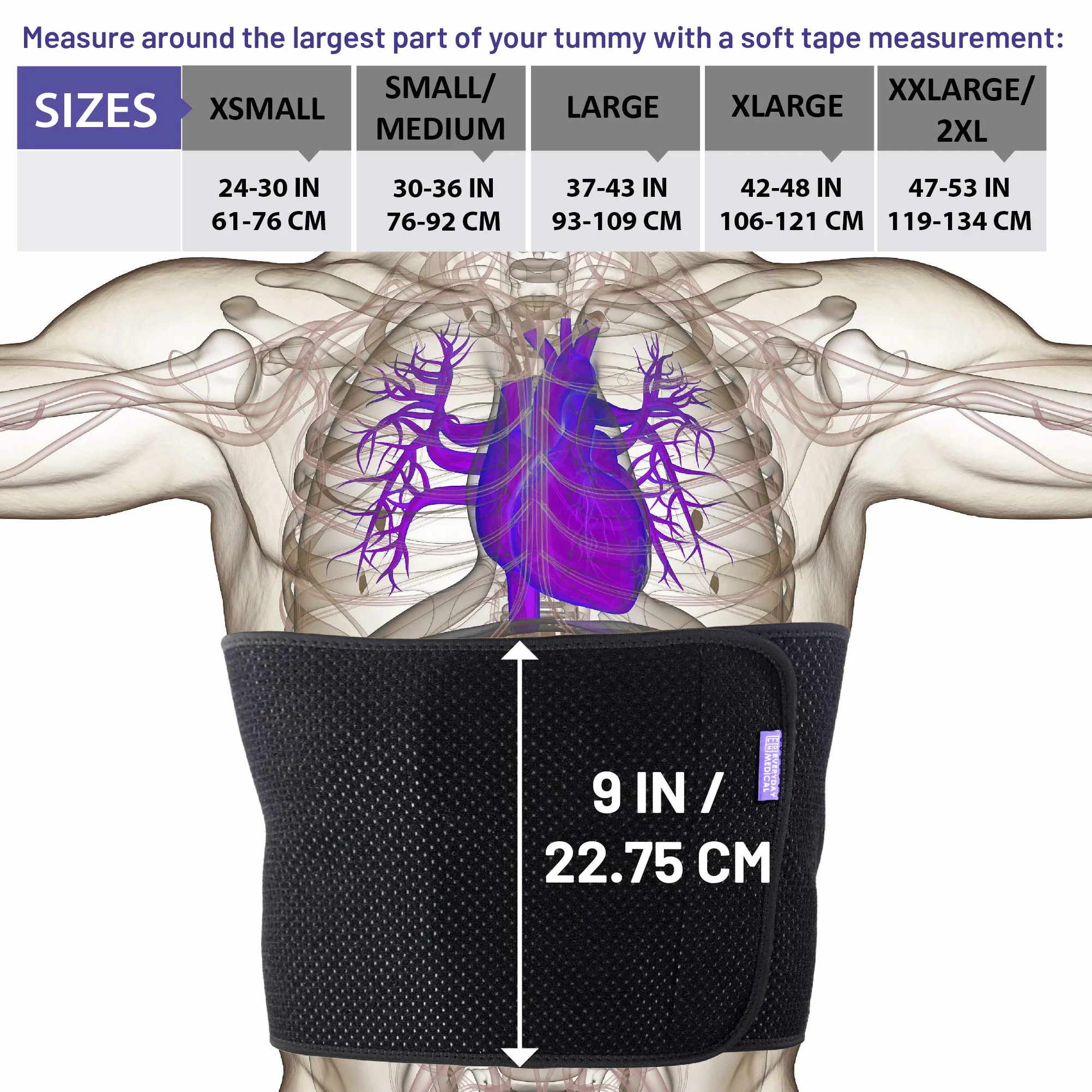 Everyday Medical Fascia Addominale Post Operatoria I Il Tessuto Carbone di Bambù Accelera la Guarigione E Riduce Il Gonfiore I Pancera Addominale per Interventi di Taglio Cesareo e Addome I XL