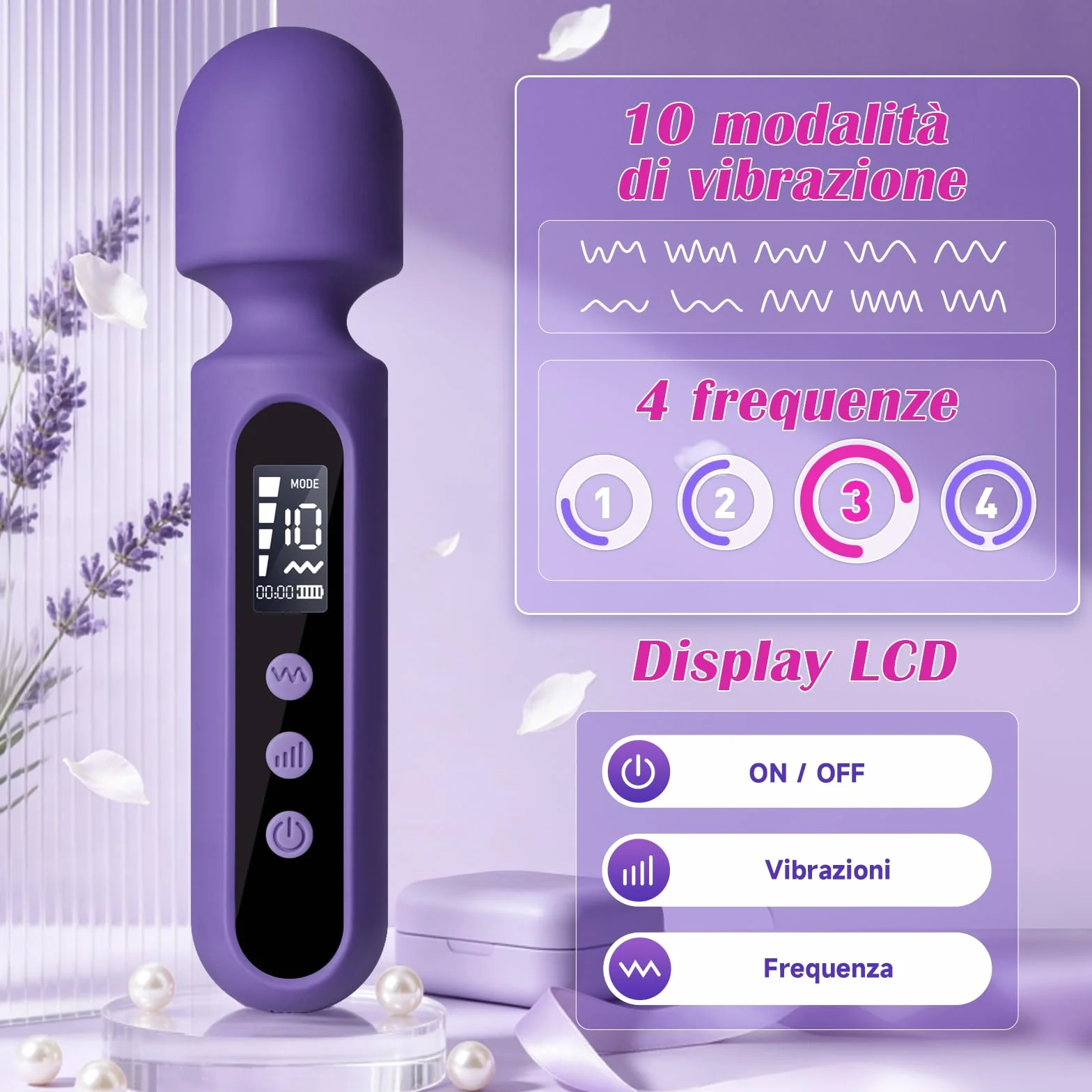 Sexytoysys Set Vibratori con 3 Accessori, 10x4 Modalità, Vibratore per Donna, Dildo Anale, Masturbatore Uomo