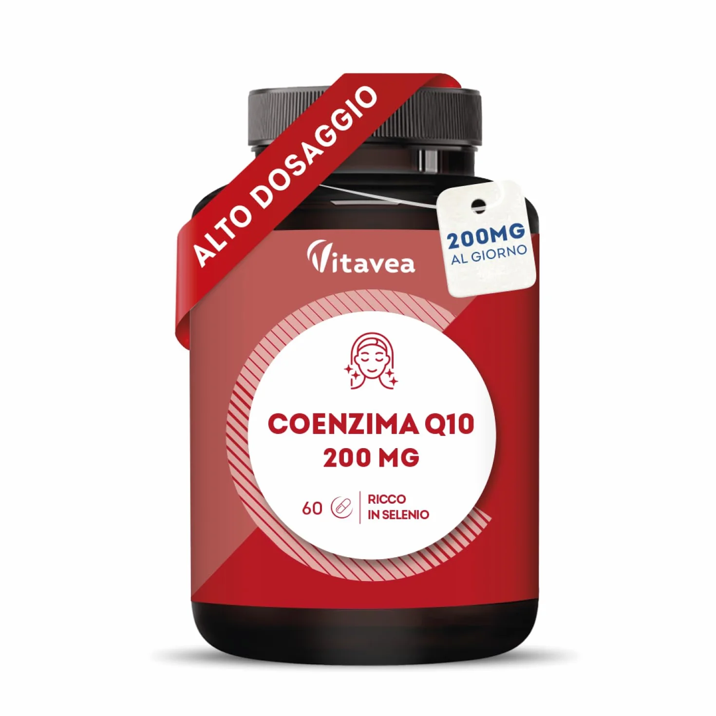 Coenzima Q10 200mg – Integratore Antiossidante Naturale – Con Selenio per Pelle, Unghie e Capelli – 60 Capsule Vegane, Antiage, Supporto Energetico, Protezione Contro lo Stress Ossidativo - Vitavea