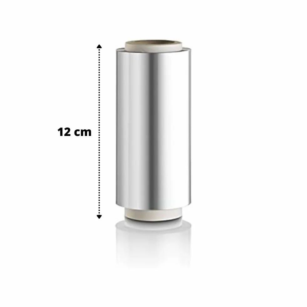 Rotolo Alluminio Professionale da 12 cm per Parrucchieri – Rotolo Carta Stagnola ideale per Parrucchieri per Realizzare Meches e Colpi di Sole