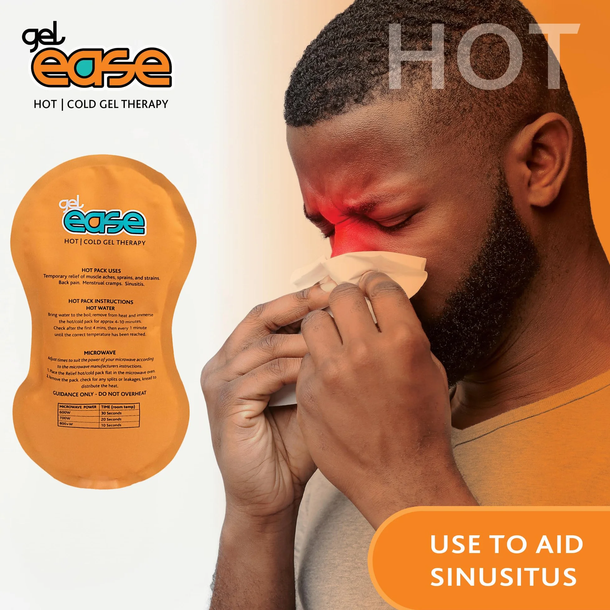Gel Ease Impacco Gel Caldo e Freddo, Sollievo dal Dolore con Applicazioni Calde e Fredde, Sollievo Lenitivo per Muscoli e Articolazioni, Elimina Gonfiore e Infiammazione, Pacco da 2