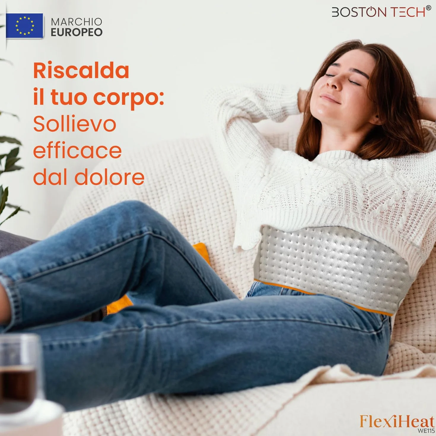 Termoforo Elettrico FlexiHeat | Microfibra Morbida 30x60cm | Riscaldamento Rapido | Sollievo dal Dolore | 3 Livelli di Temperatura + Spegnimento Automatico | Display Illuminato | Lavabile in Lavatrice