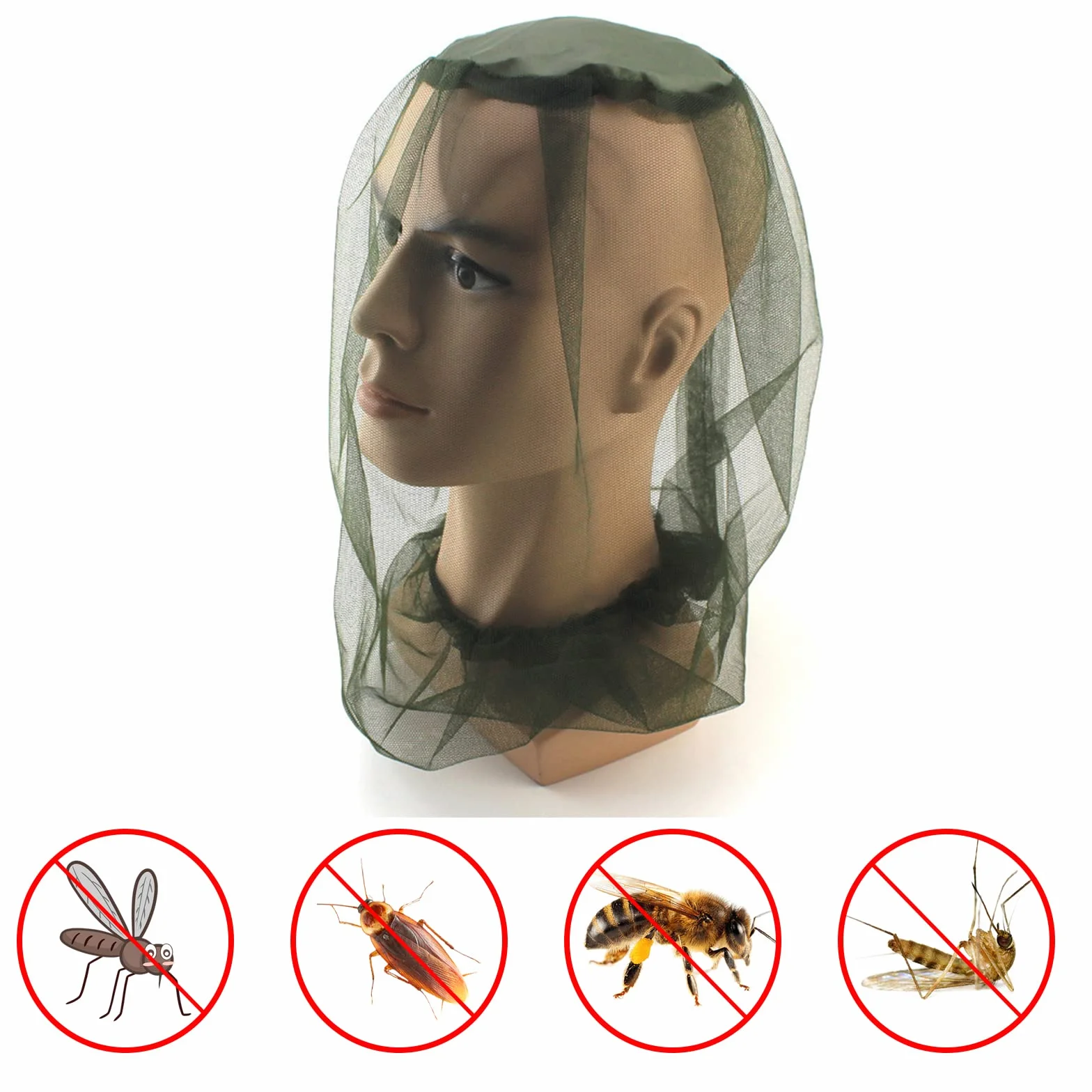Cappello Zanzariera Anti-Zanzara 3 Pezzi Rete per Apiary Pesca Outdoor