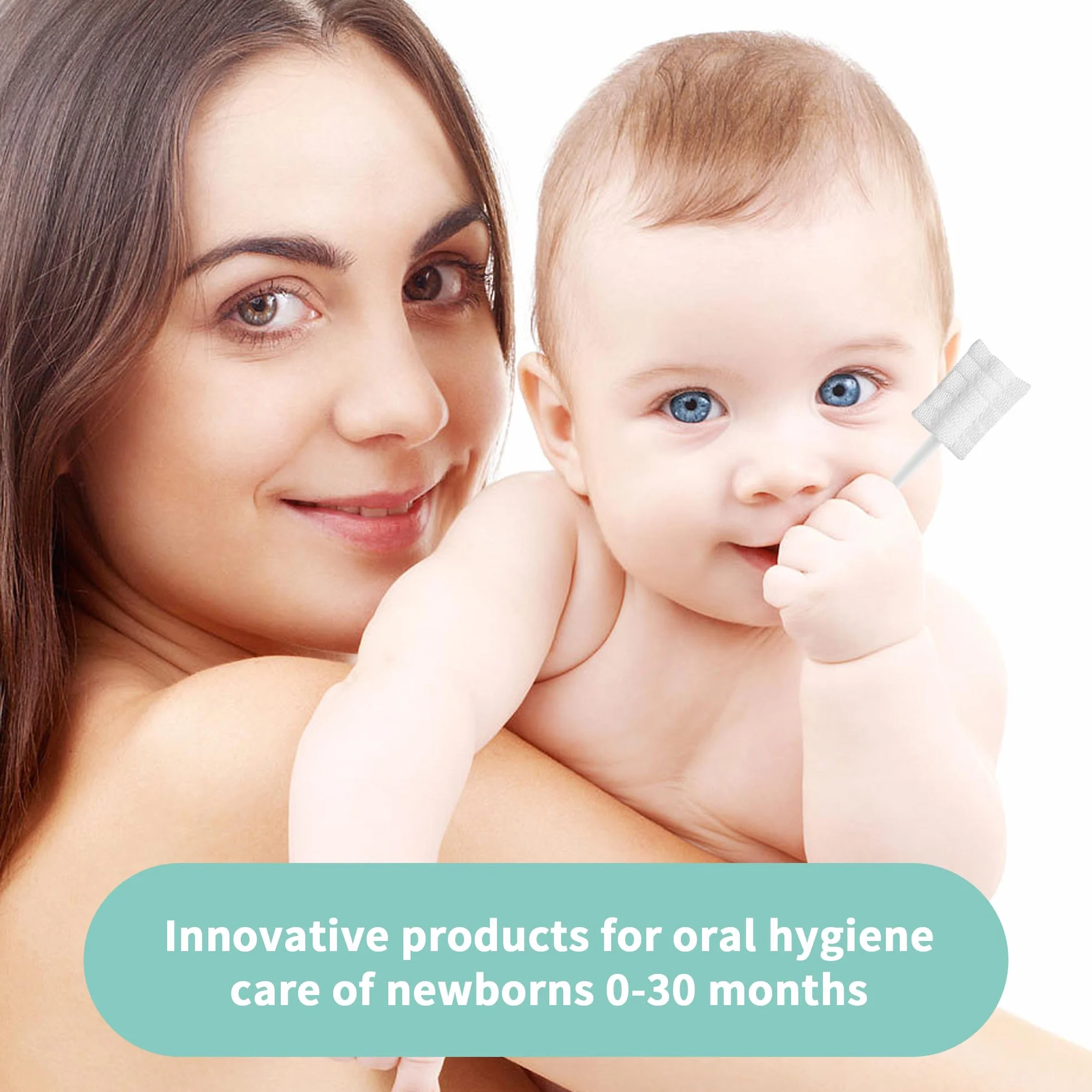 42PCS Baby Lingua Cleaner, Baby Mouth Cleaner neonato lingua Cleaning, usa e getta, garza gomma cura dentale per bambini 0-36 mesi + 1 spazzolino da dito con custodia