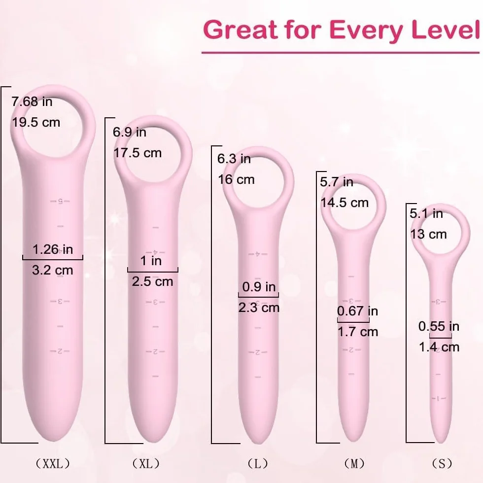 Dilatatori Silicone 5 Pezzi Dilatatore Vaginale e Anale Donna Uomo Rosa