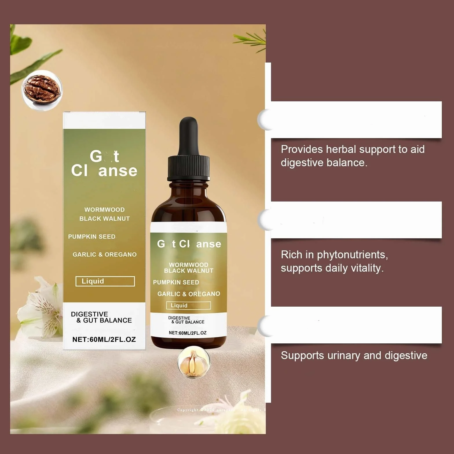 Olio di semi di zucca di origano e noce nera 60 ml Supporti immunitari digestivi